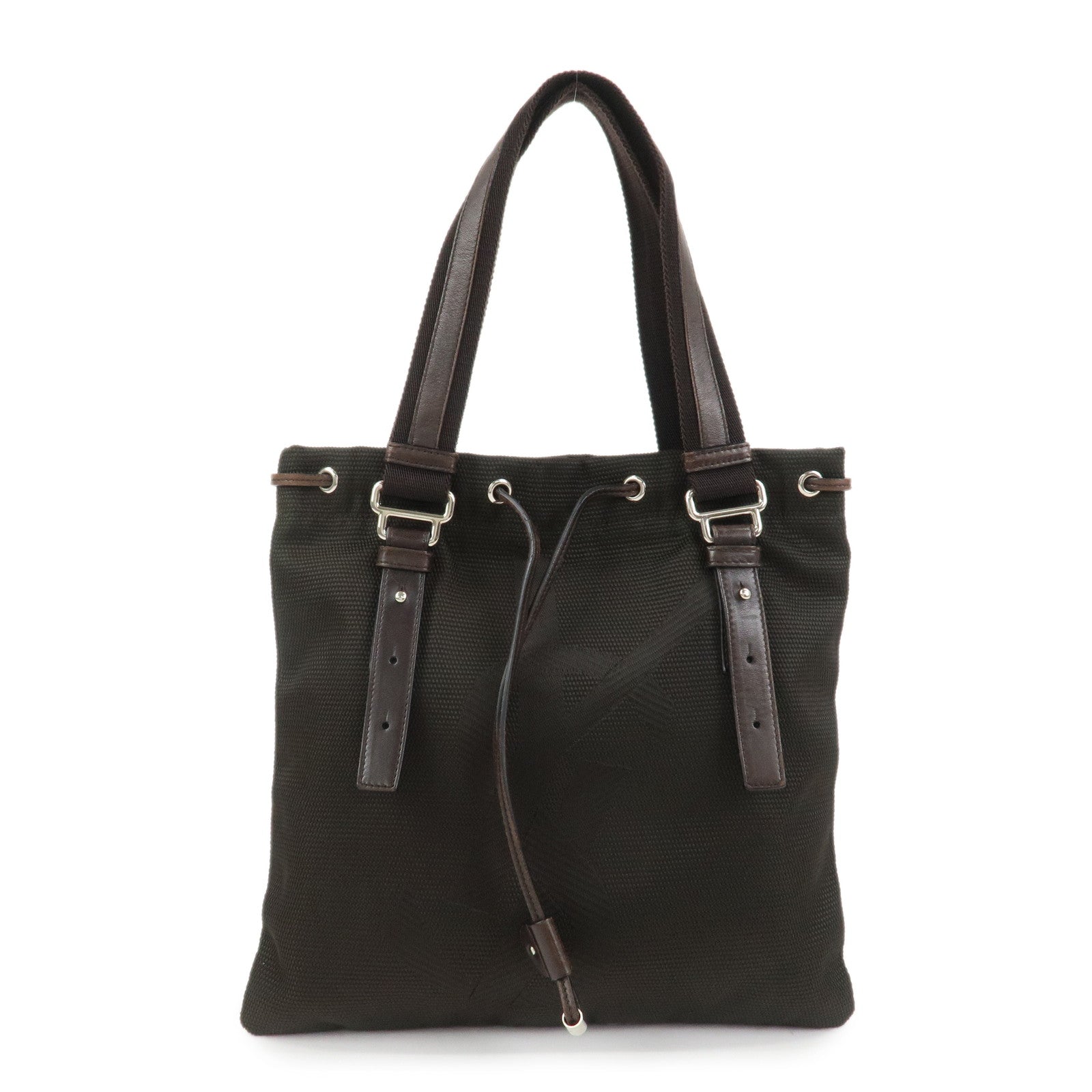 SAINT LAURENT PARIS Kahala Nylon Leather Tote Bag Brown 123435