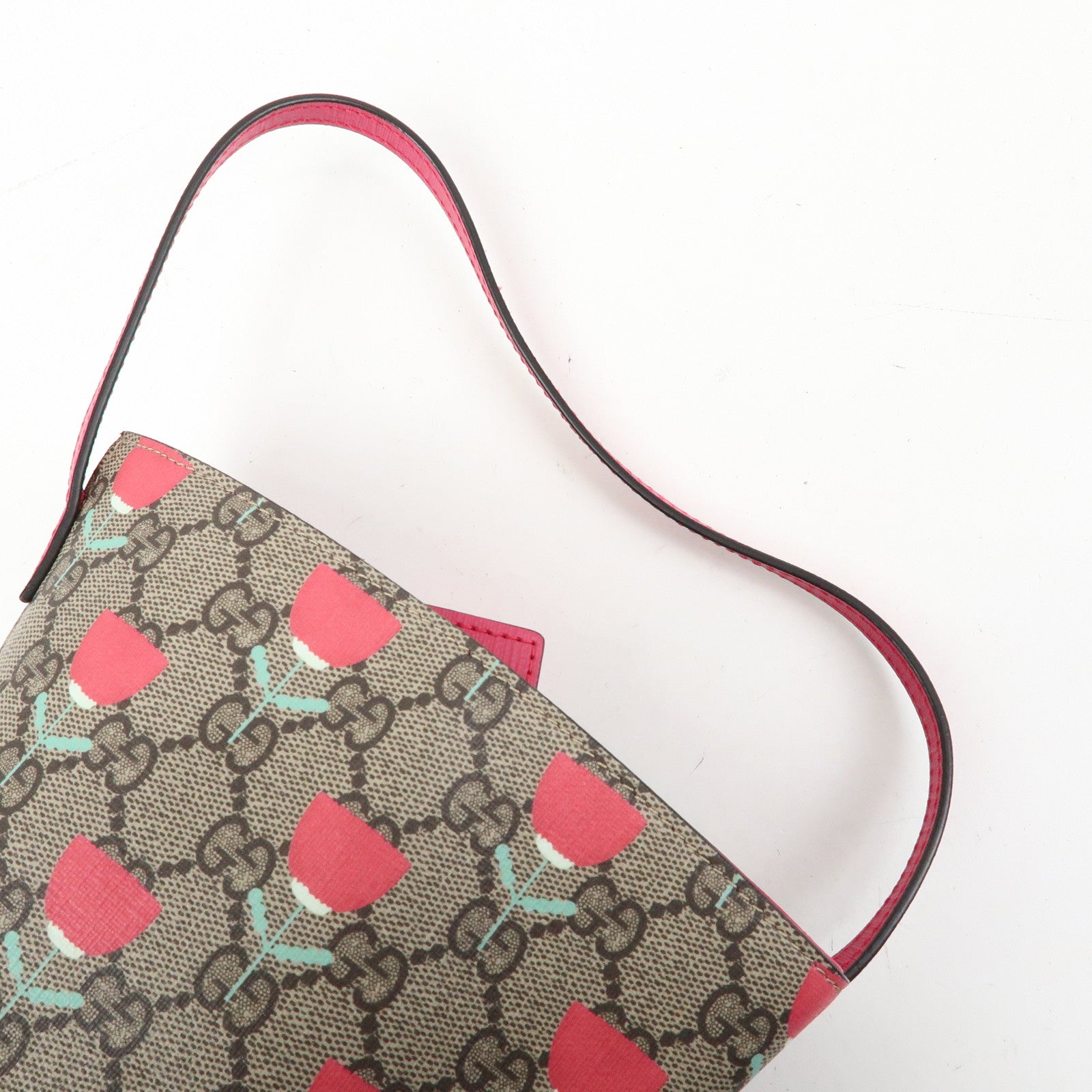GUCCI Childrens GG Supreme Hand Bag Flower Print Beige Pink 752356