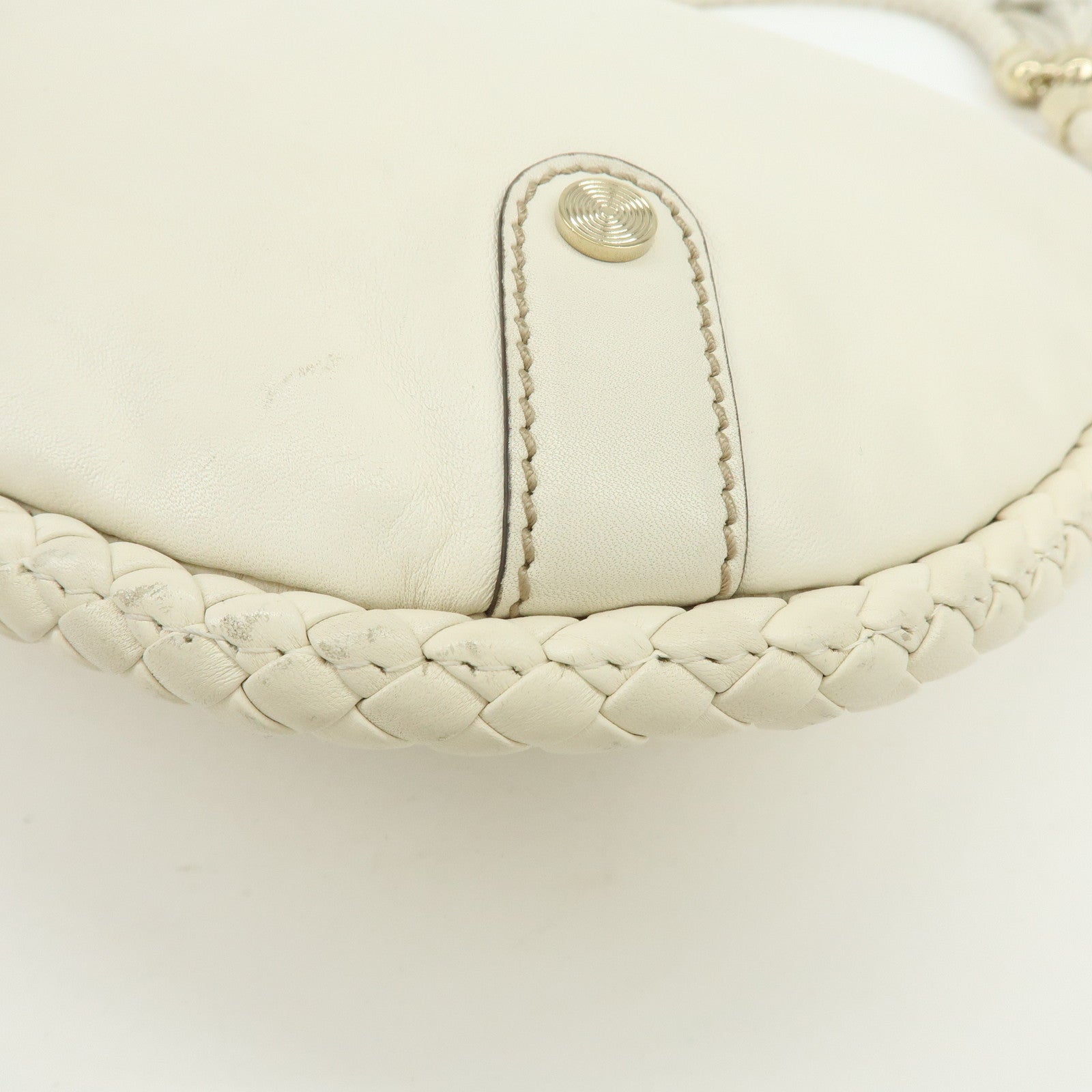 GUCCI Interlocking G Leather Shoulder Bag Ivory 167732