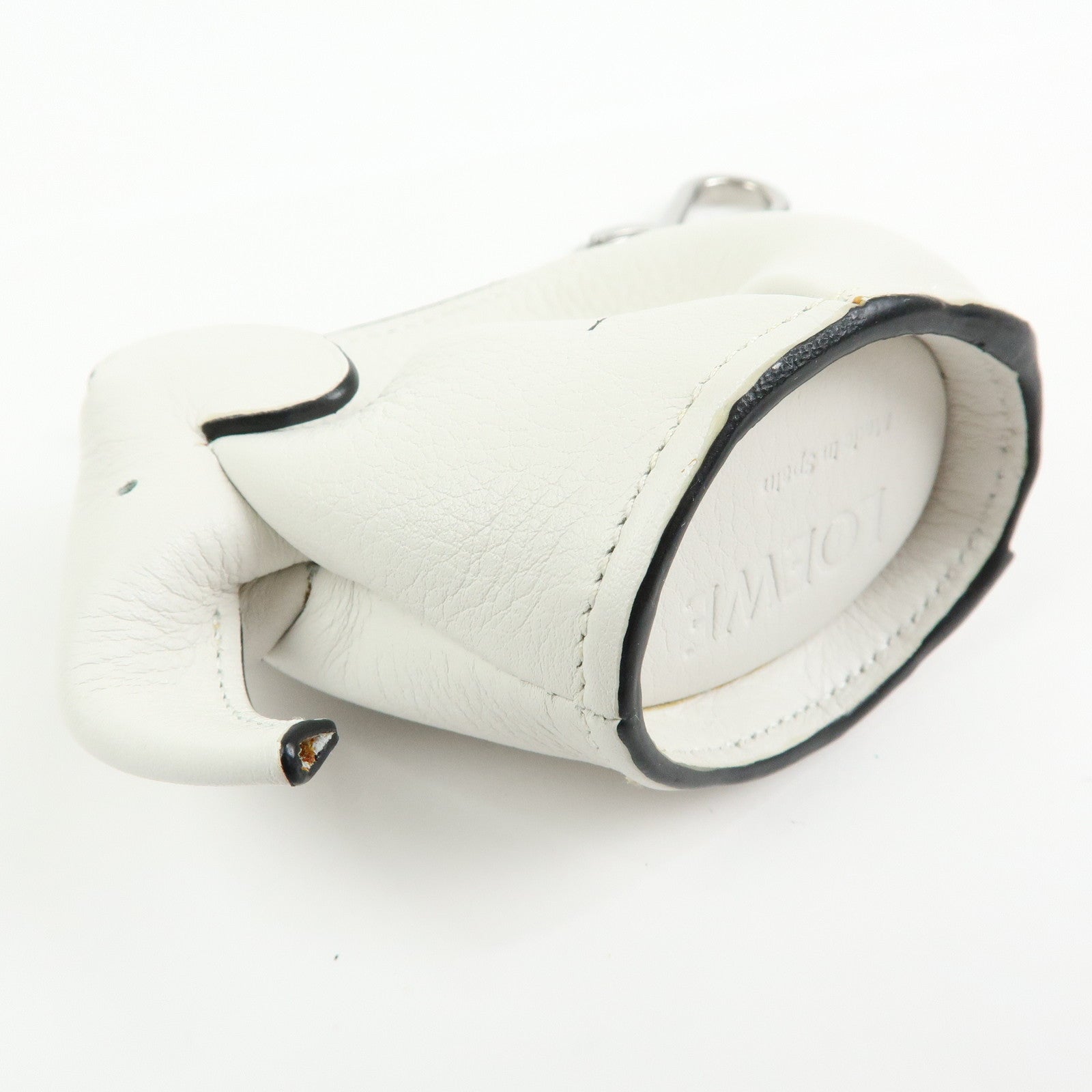 LOEWE Calf Leather Elephant Coin Case Coin Purse White