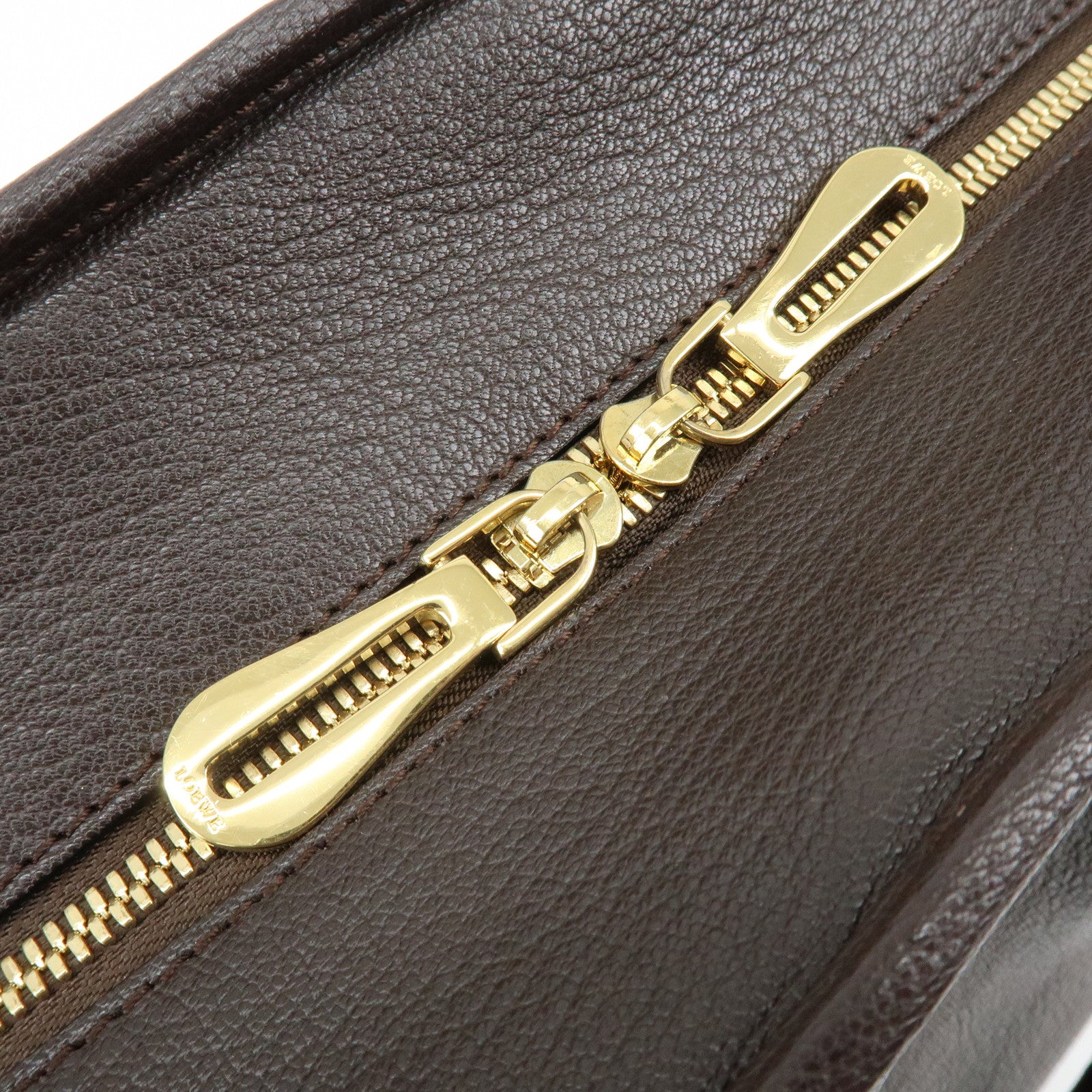 LOEWE Anagram Amazona 36 Hand Bag Boston Bag Dark Brown