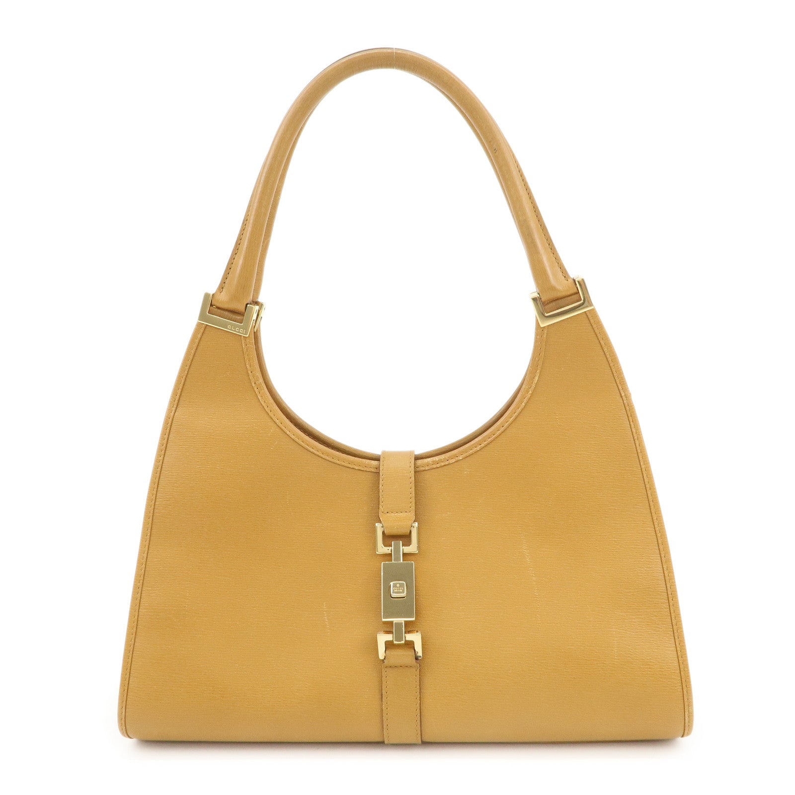 GUCCI Jackie Leather Shoulder Bag Hand Bag Beige 002.1067