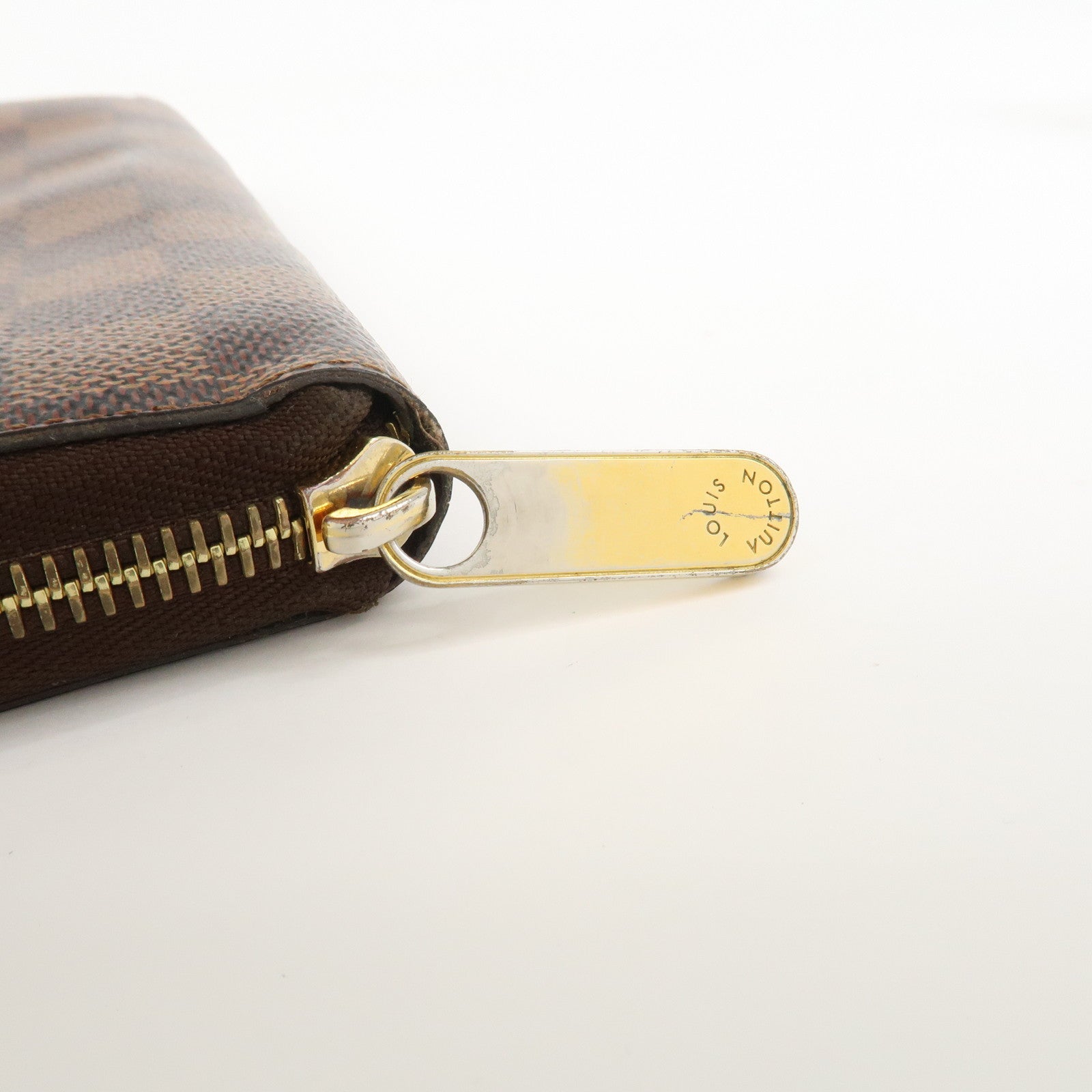 Louis Vuitton Damier Canvas Zippy Wallet Old Style Brown N60015
