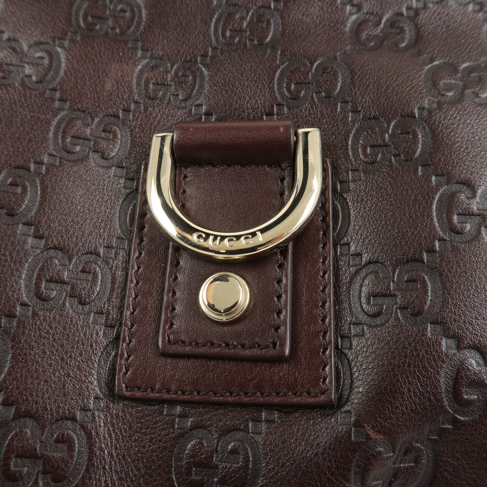 GUCCI Abbey Guccissima Leather Shoulder Bag Dark Brown 130738