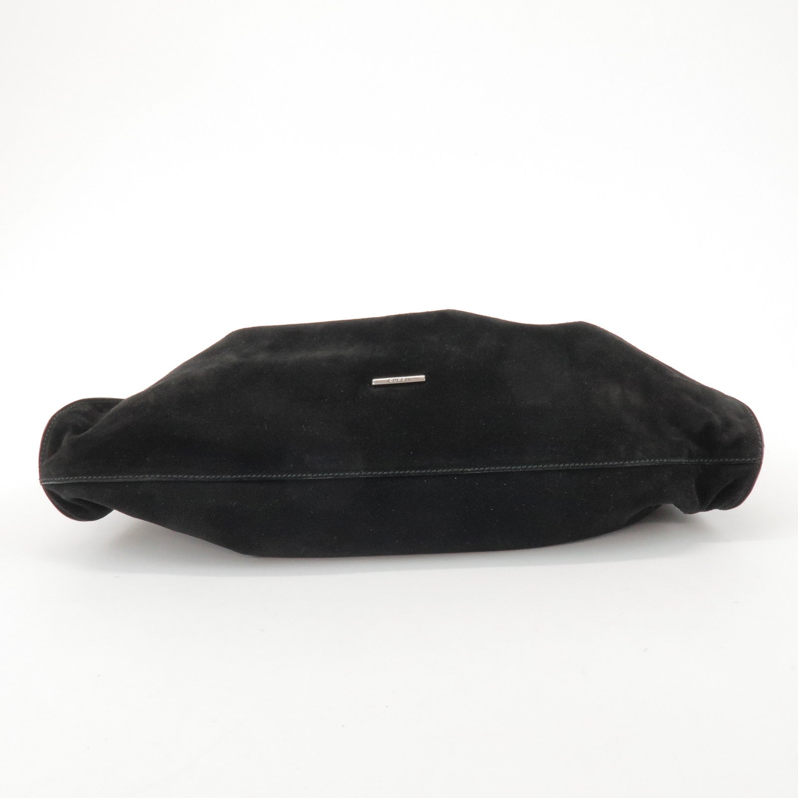 GUCCI Suede Leather Hand Bag Shoulder Bag Black 0014335