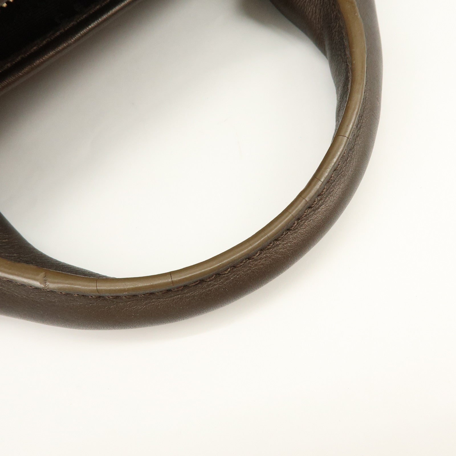 CELINE Macadam Canvas Leather Boogie Bag Hand Bag Brown