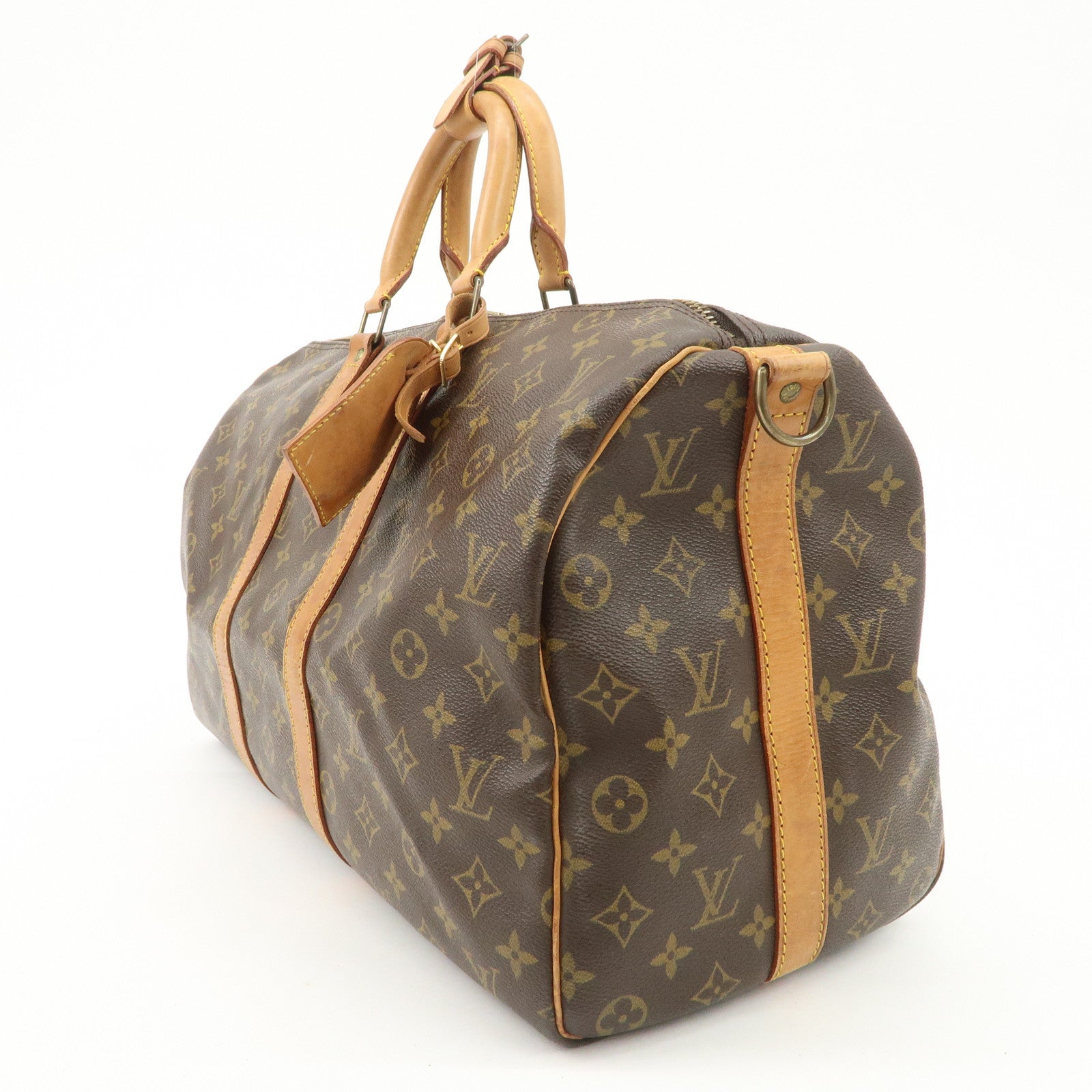 Louis Vuitton Monogram Keep All 45 Boston Bag Brown M41418 Used