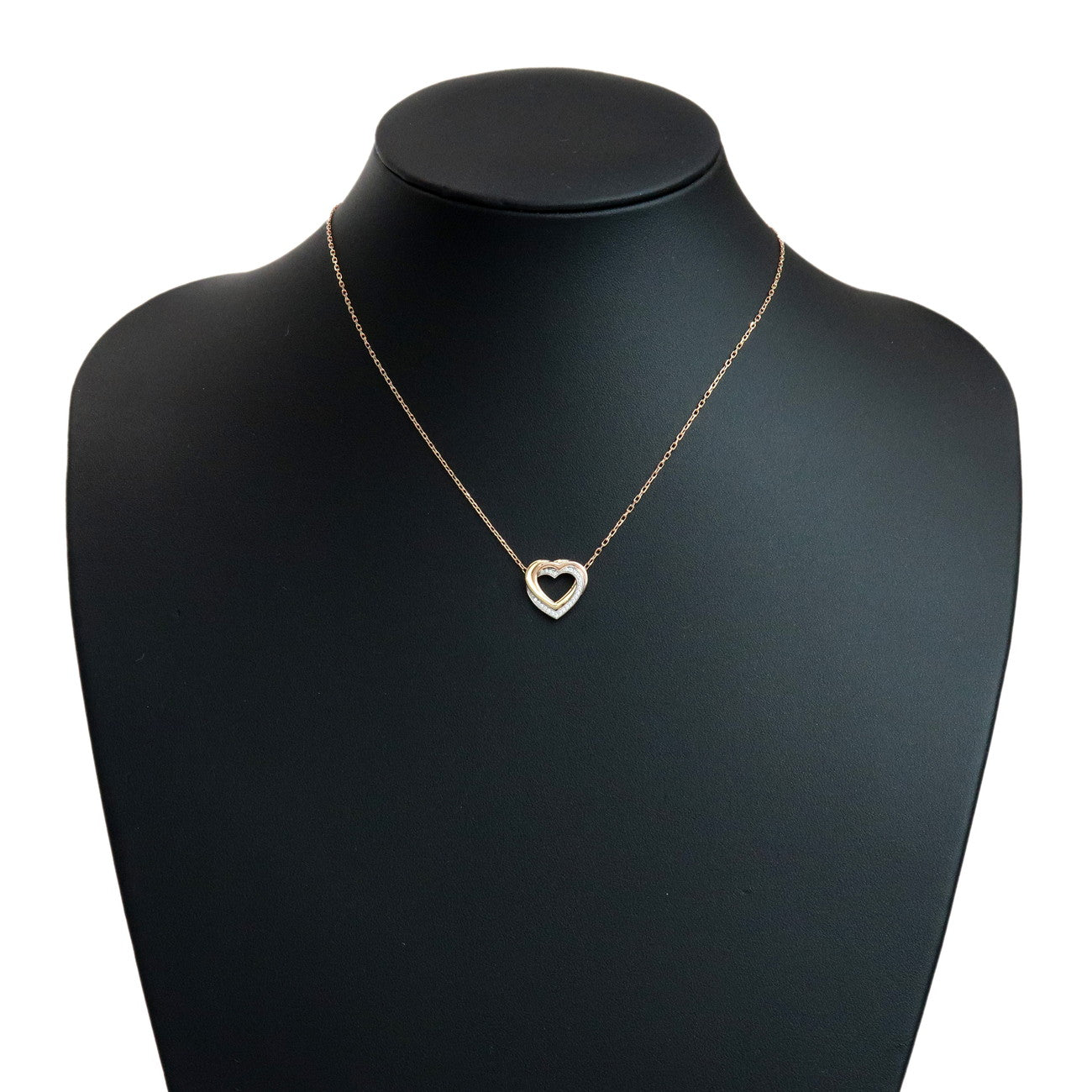 Cartier Trinity Diamond Heart Necklace K18 750PG/YG/WG