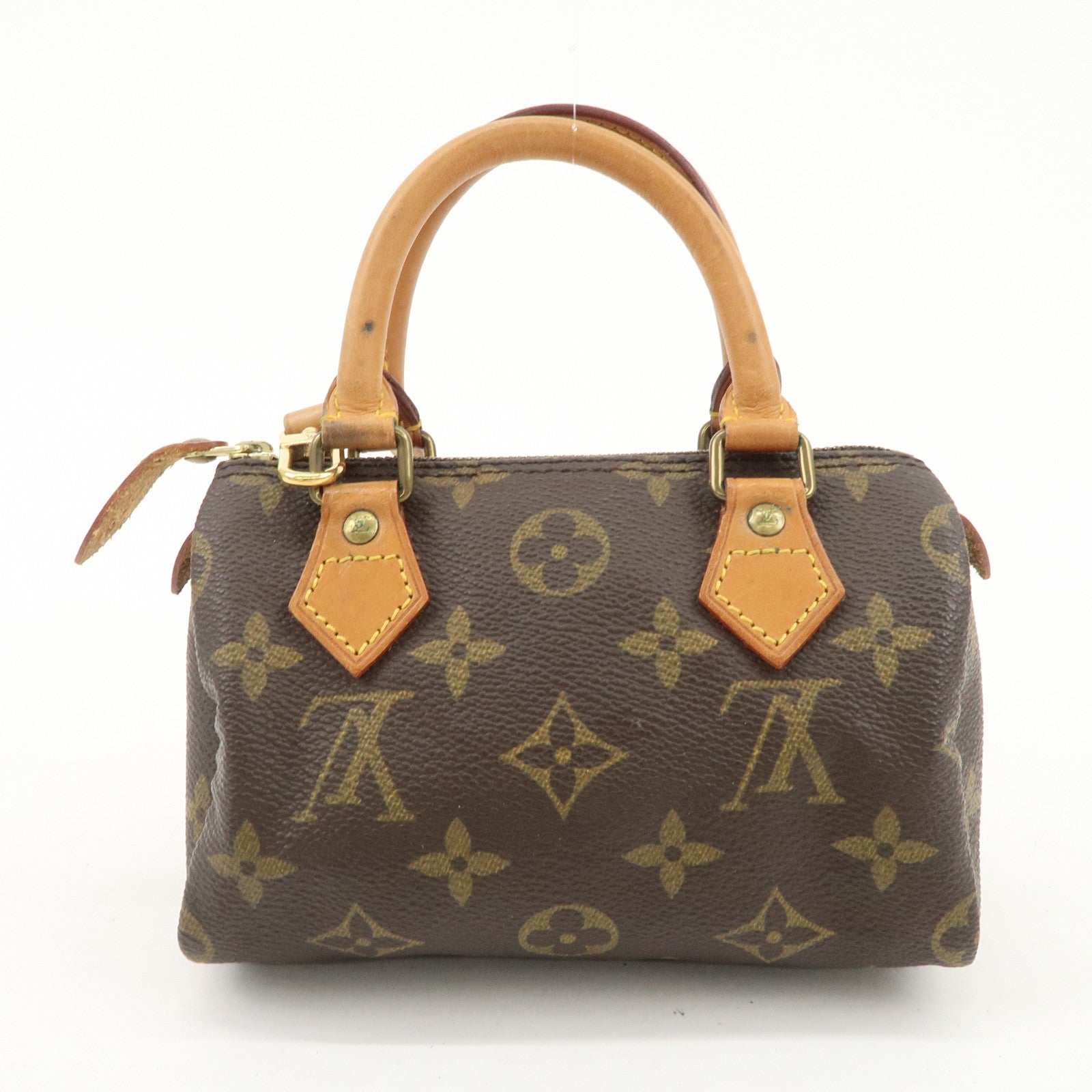 Louis Vuitton Monogram Mini Speedy Hand Bag & Strap M41534 J00145 Used