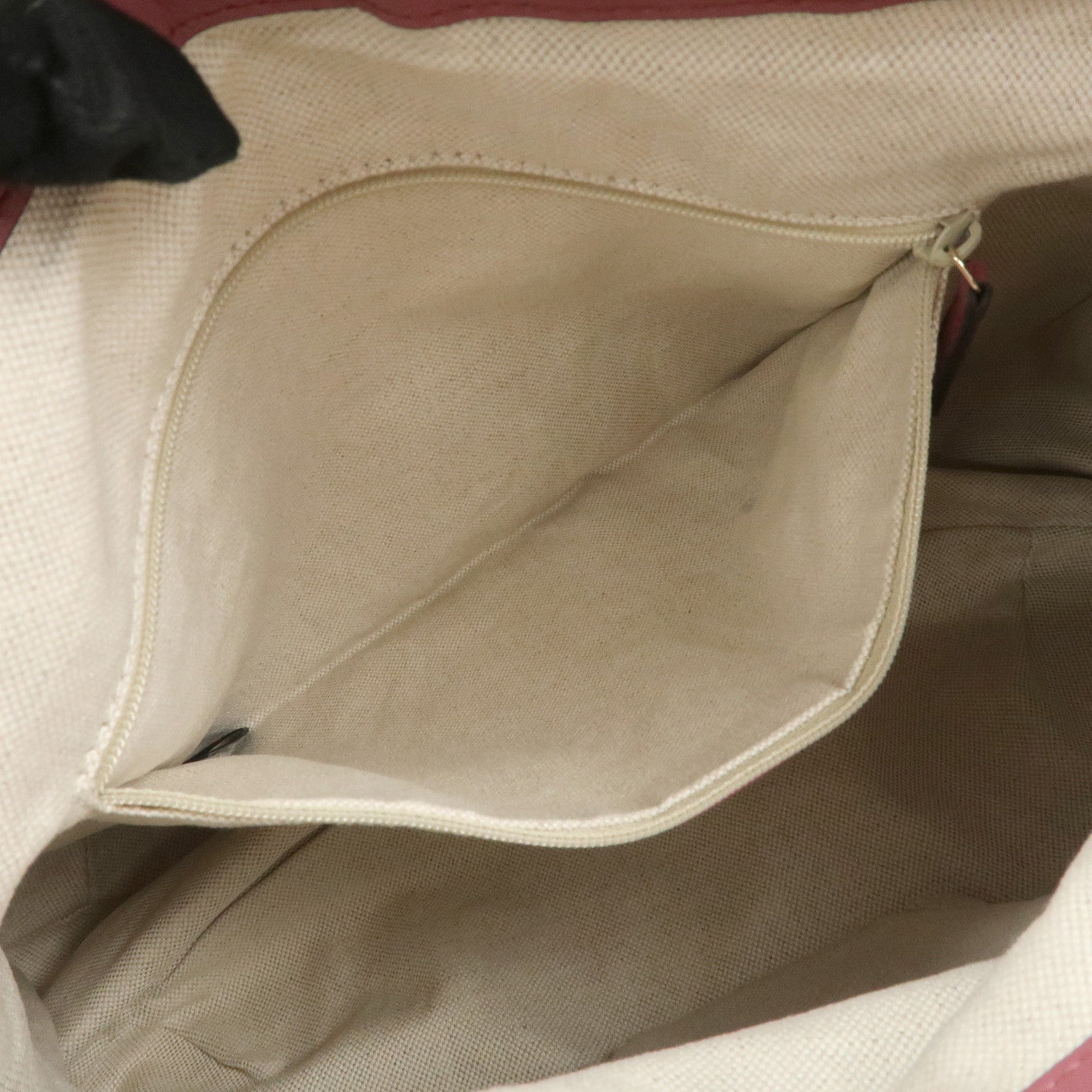 GUCCI Sukey Interlocking G GG Canvas Leather Shoulder Bag Beige