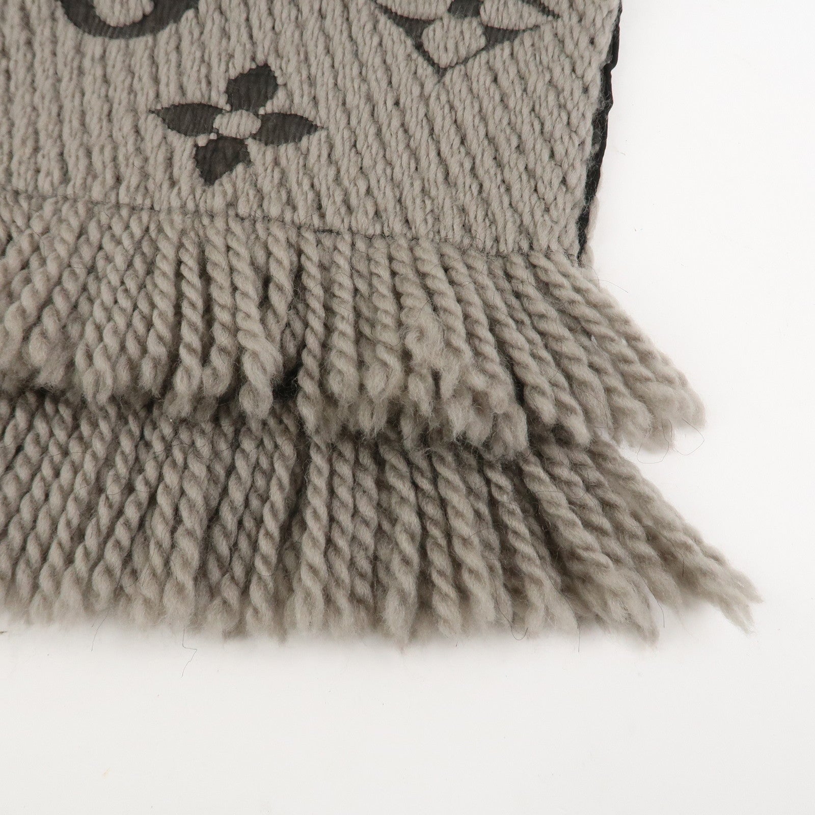 Louis Vuitton Echarpe Logomania Wool Silk Scarf Gray 413287