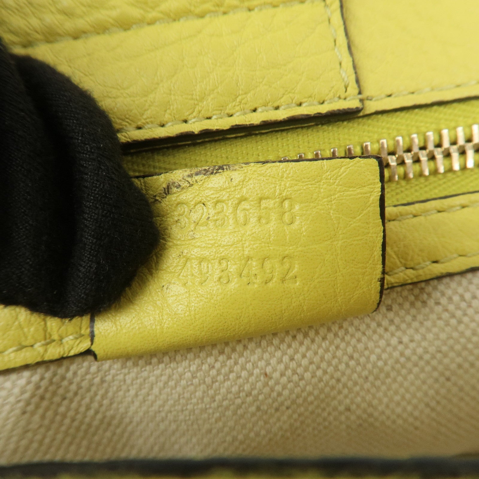 GUCCI Bamboo Shopper Large Tote Bag 2WAY Hand Bag Yellow 323658