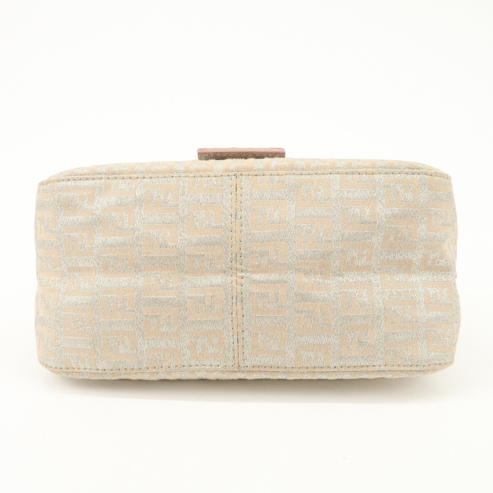 FENDI Mini Mamma Baguette Zucchino Canvas Leather Shoulder Bag 8BR180 Used