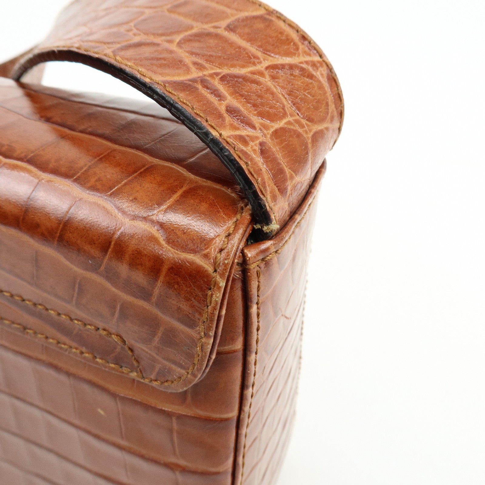 Ferragamo Gancini Embossed Leather Shoulder Crossbody Bag Brown