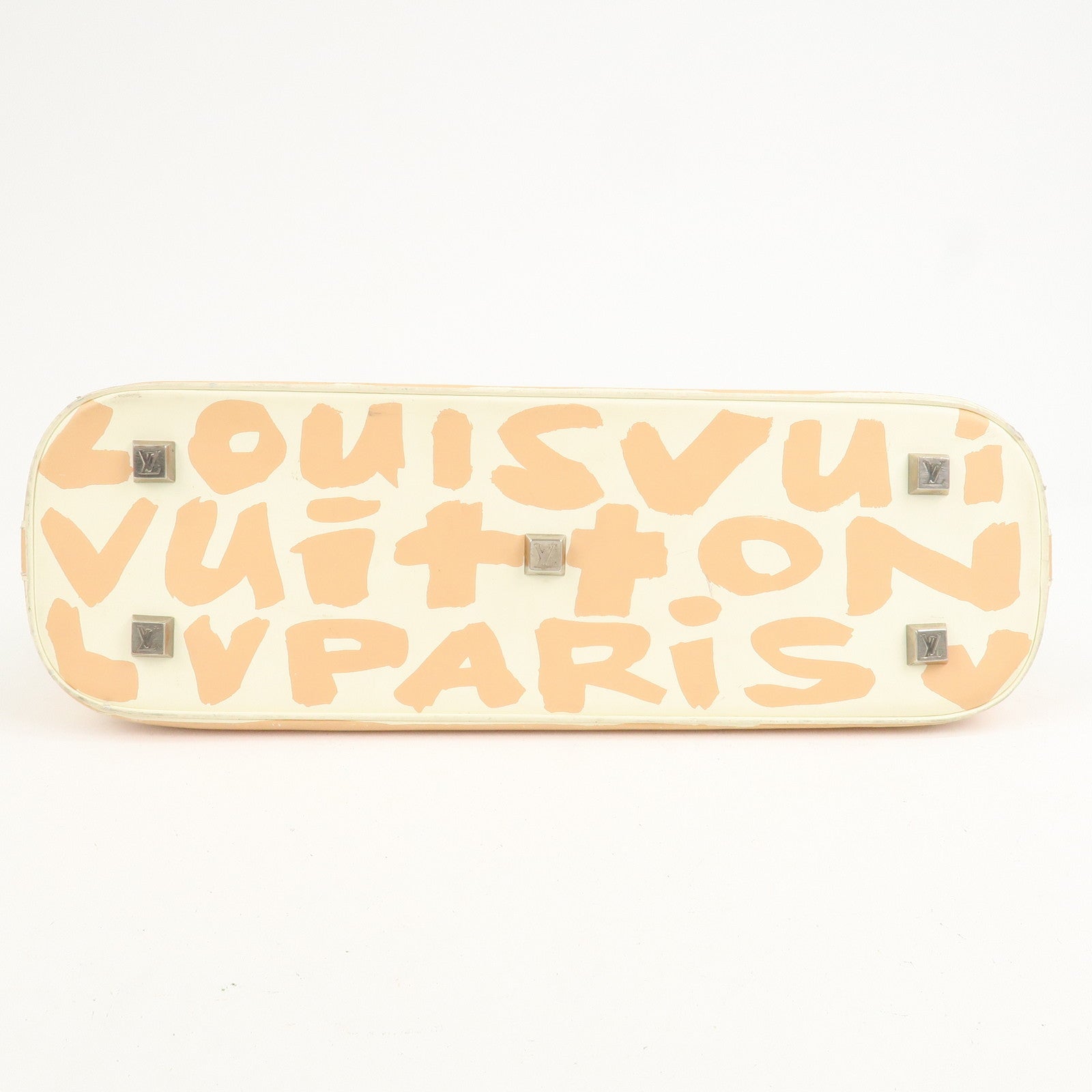 Louis Vuitton Graffiti Alma Horizontal Leather Hand Bag Beige M92176