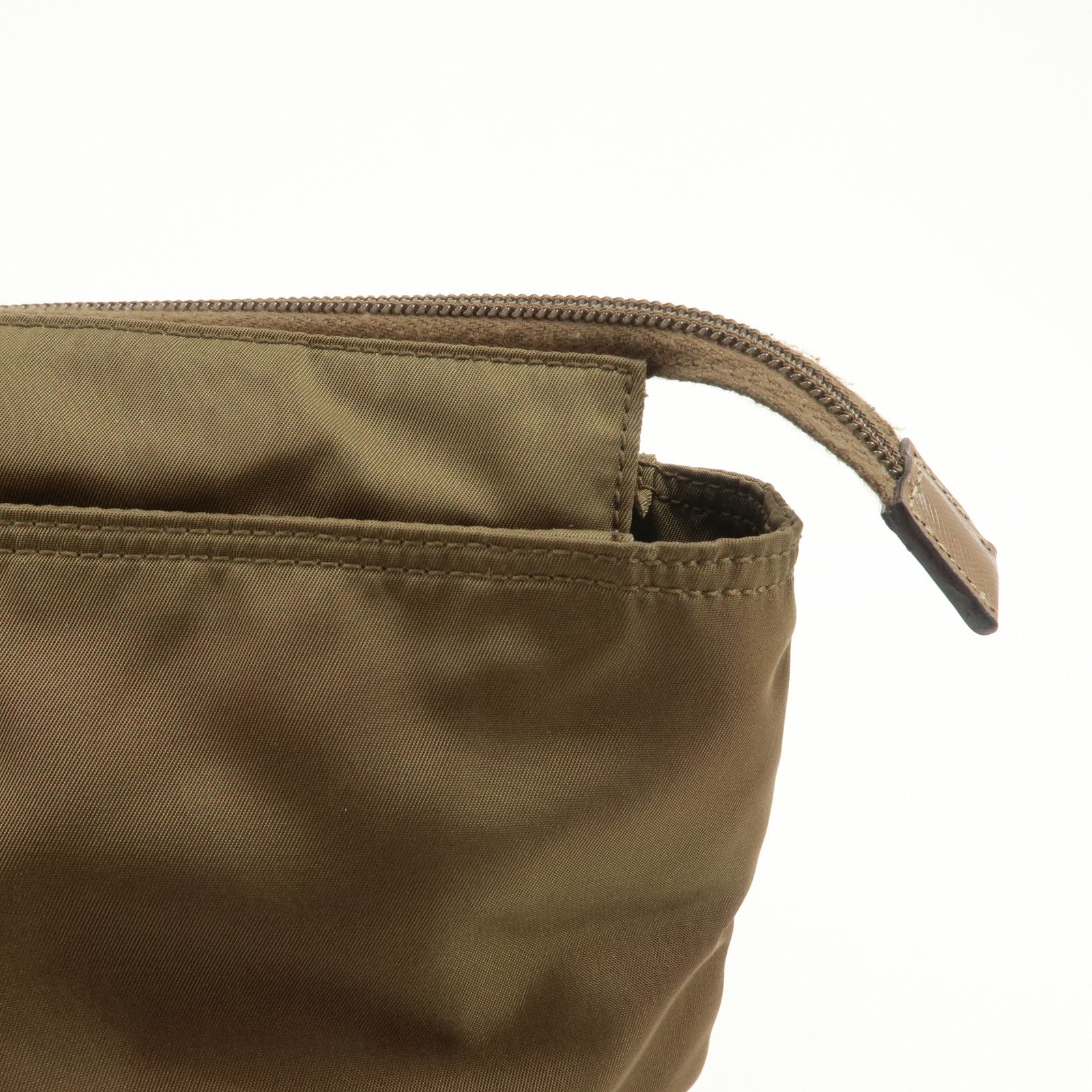 PRADA Triangle Logo Nylon Saffiano Leather Tote Bag Shoulder Bag