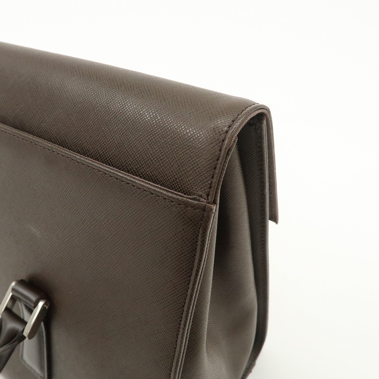 BURBERRY Leather Hand Bag Dark Brown