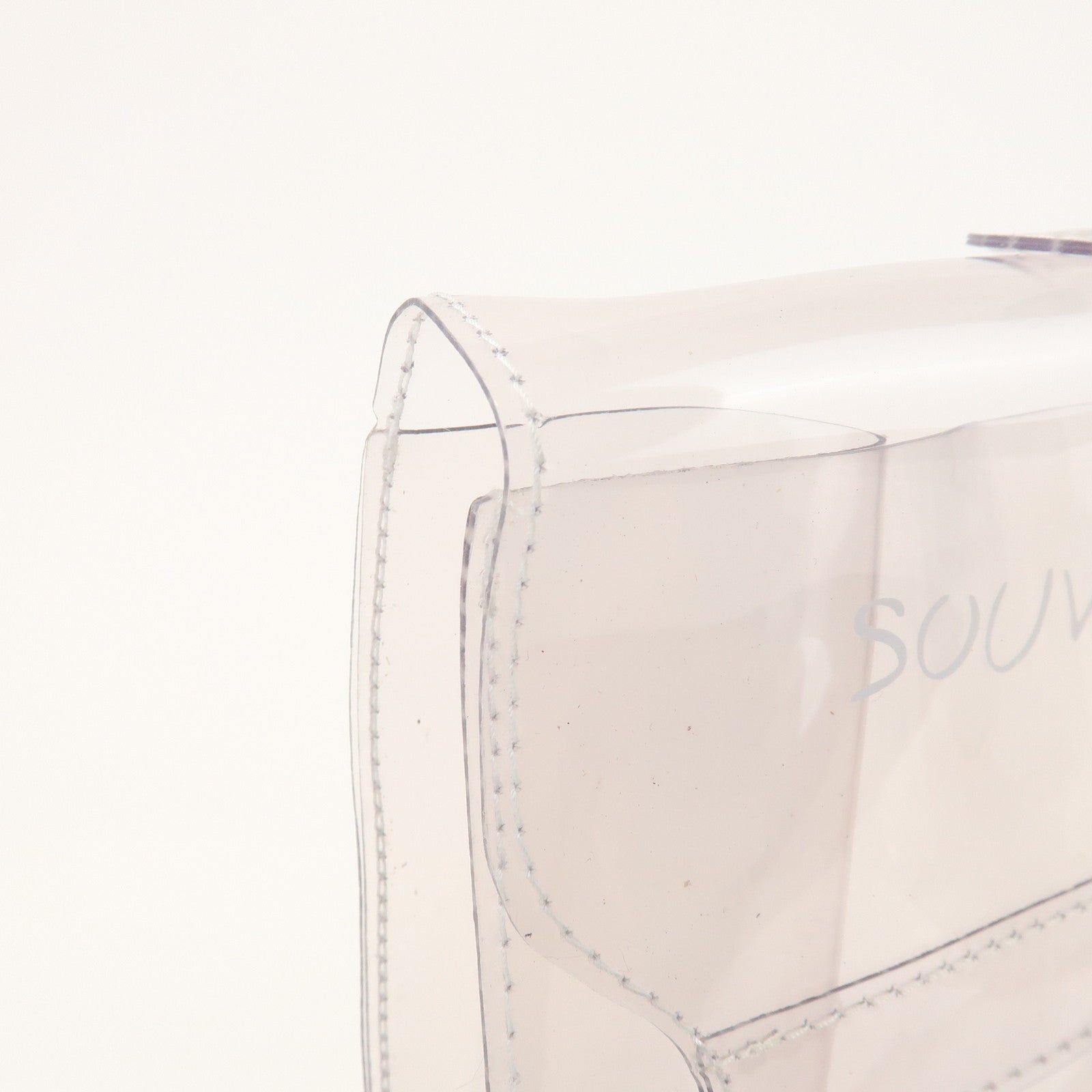 HERMES Kelly Vinyl Hand Bag Clear Gold