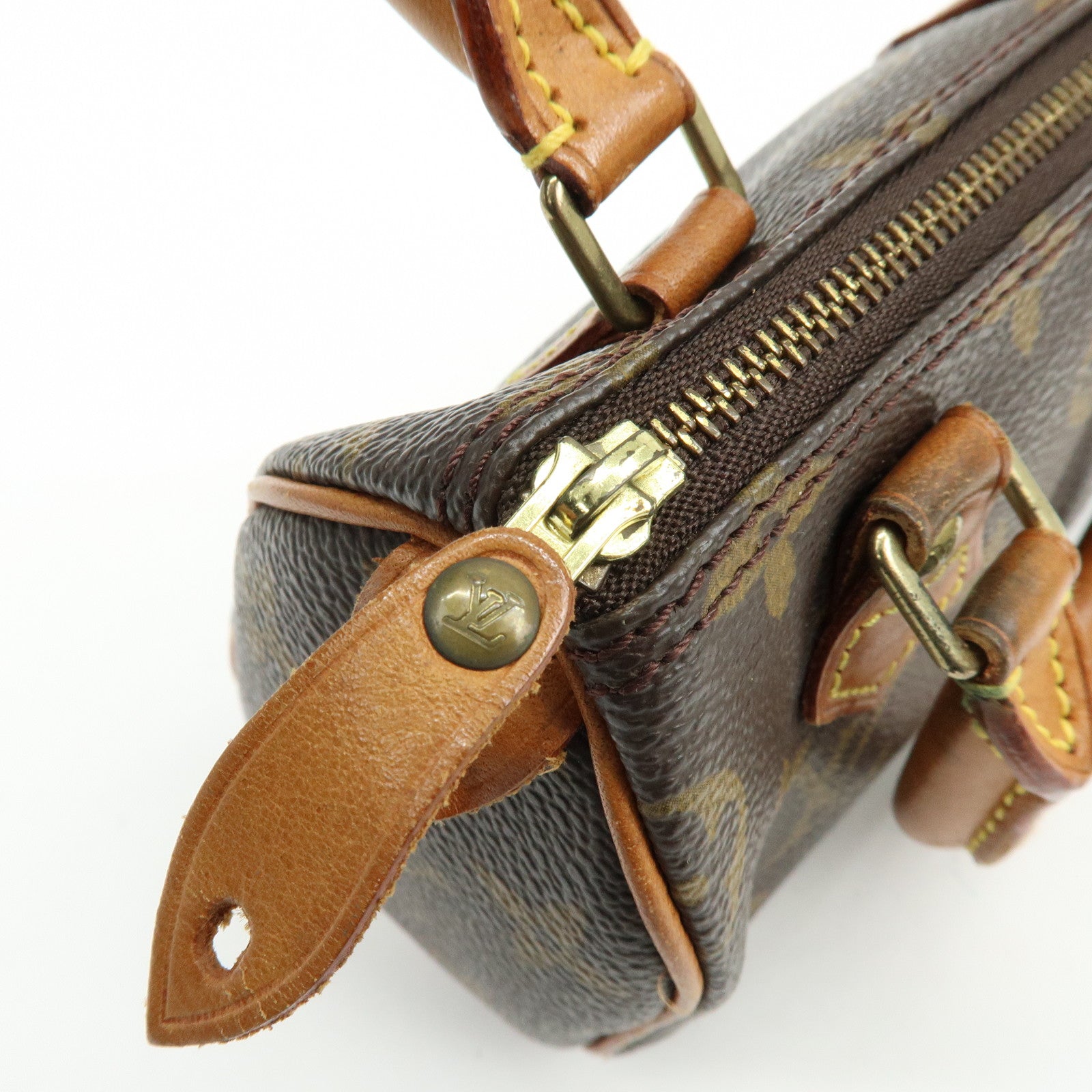 Louis Vuitton Monogram Mini Speedy Hand Bag & Strap Brown M41534