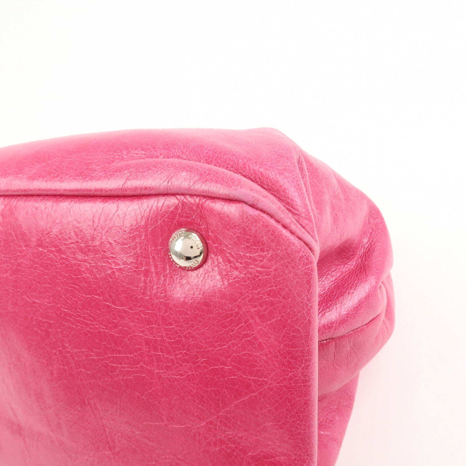 MIU MIU Logo 2Way Bag Hand Bag Shoulder Bag Pink