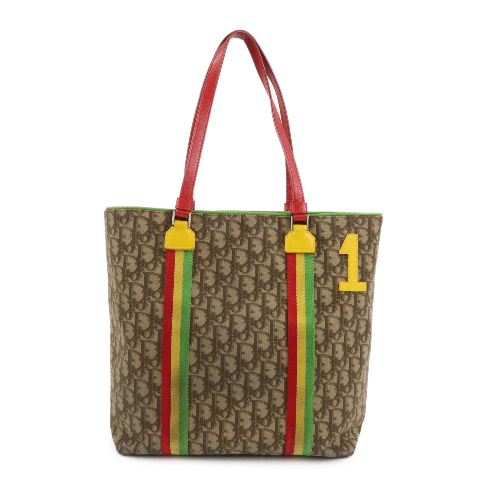 Christian Dior Rasta Trotter Canvas Leather Tote Bag Shoulder Bag