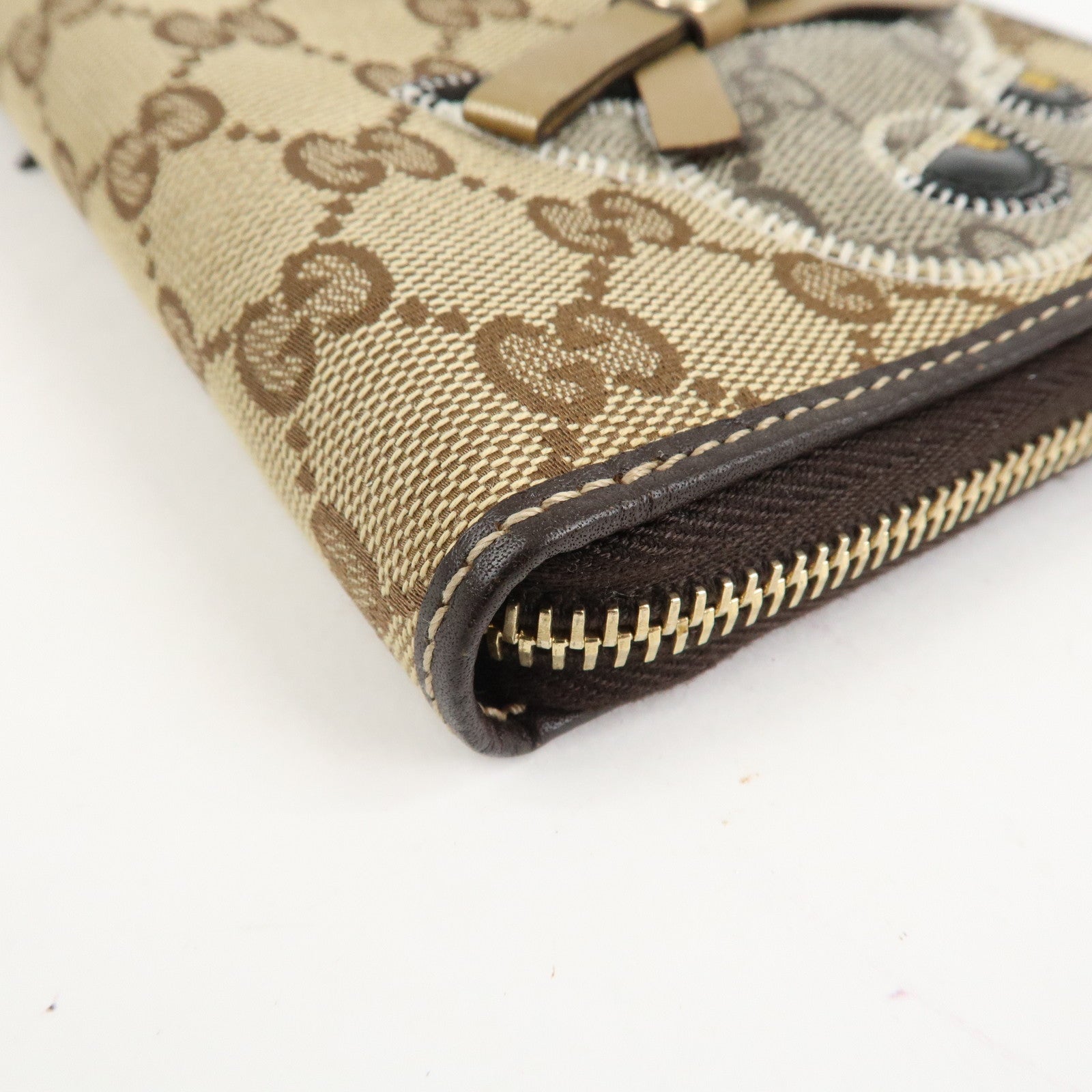 GUCCI GG Canvas Leather Planner Cover Brown Beige Gold HDW 233152 Used