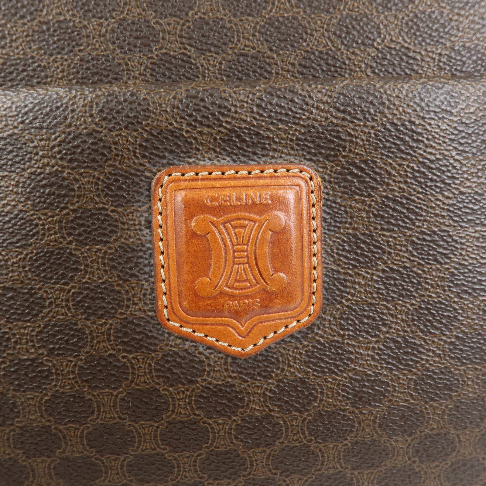 CELINE Macadam PVC Leather Tote Bag Shoulder Bag Brown