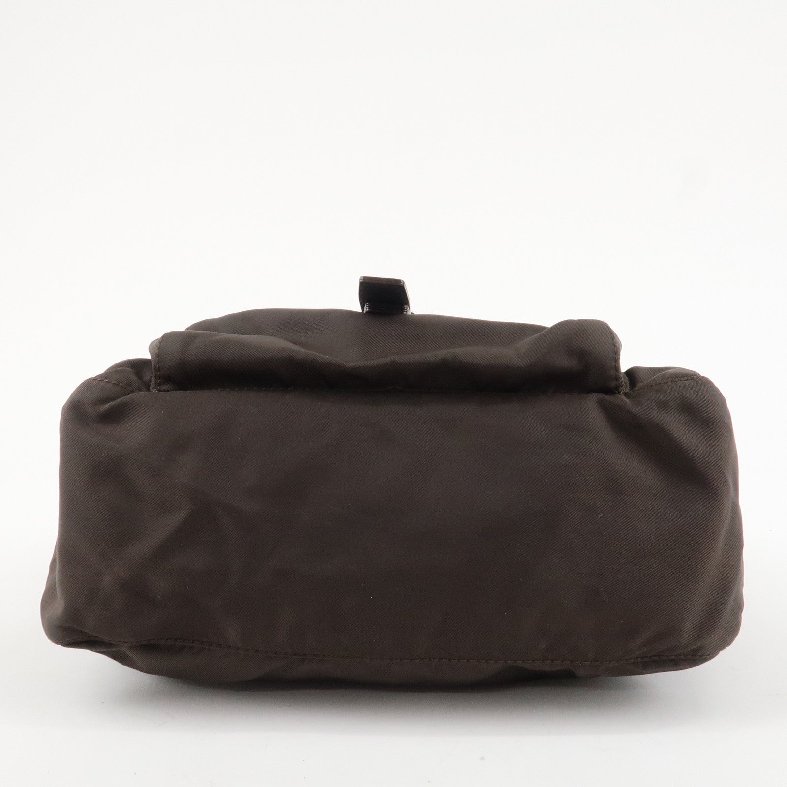 PRADA Triangle Logo Nylon Leather Shoulder Bag Crossbody Bag Brown Used