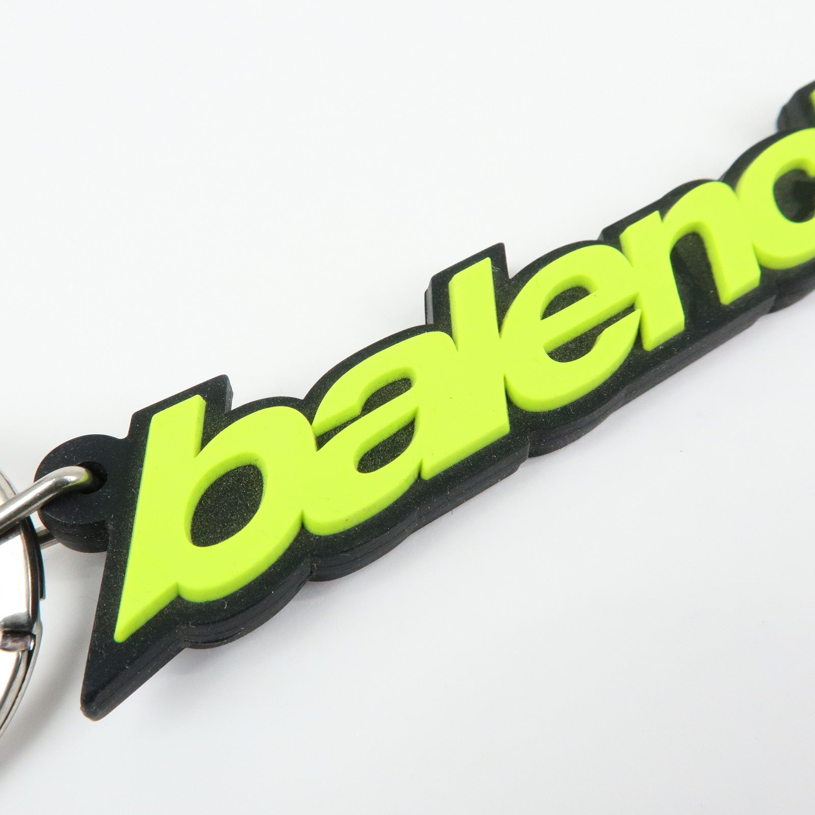 BALENCIAGA Logo Rubber Bag Charm Key Holder Green
