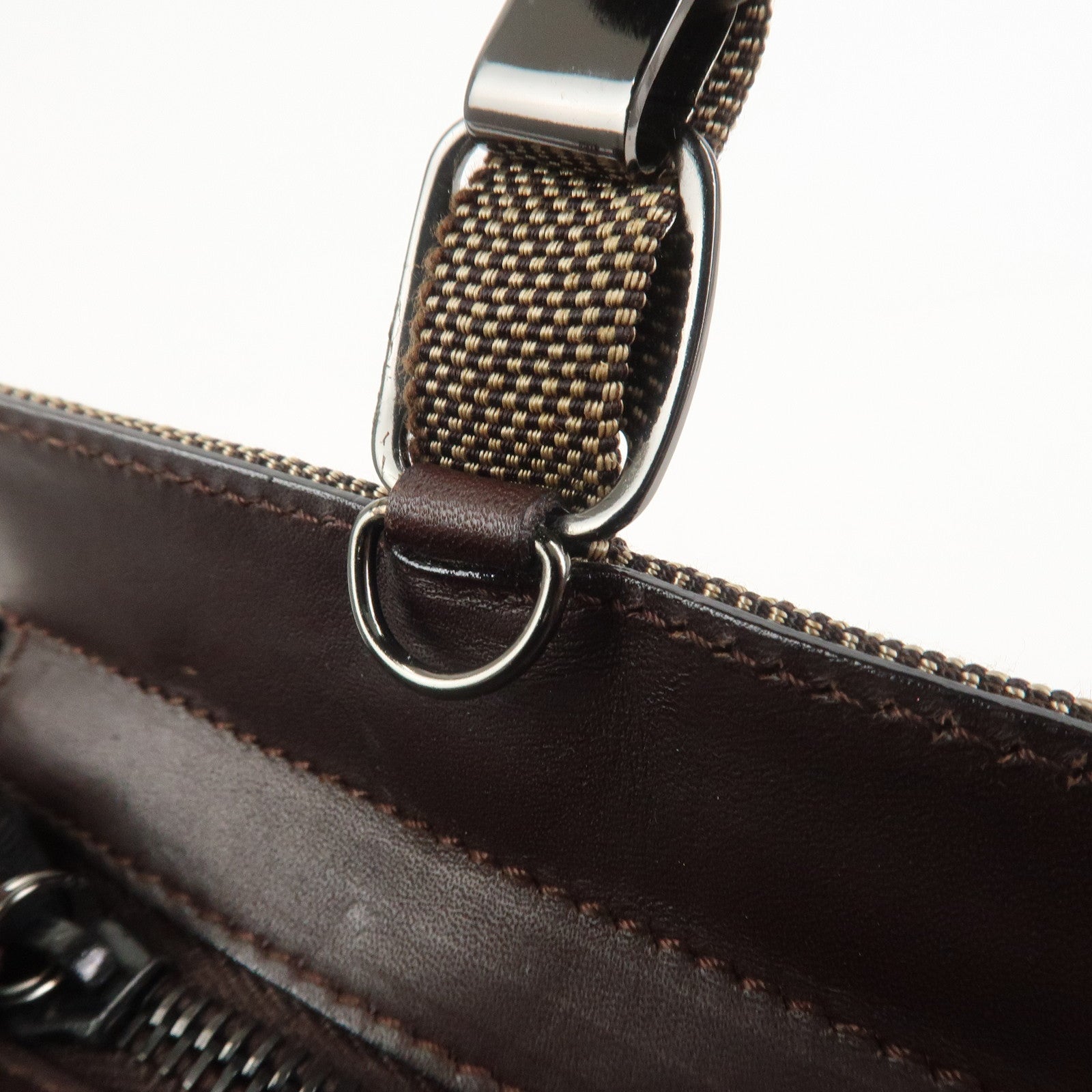 Ferragamo Canvas 2Way Bag Hand Bag Shoulder Bag Brown