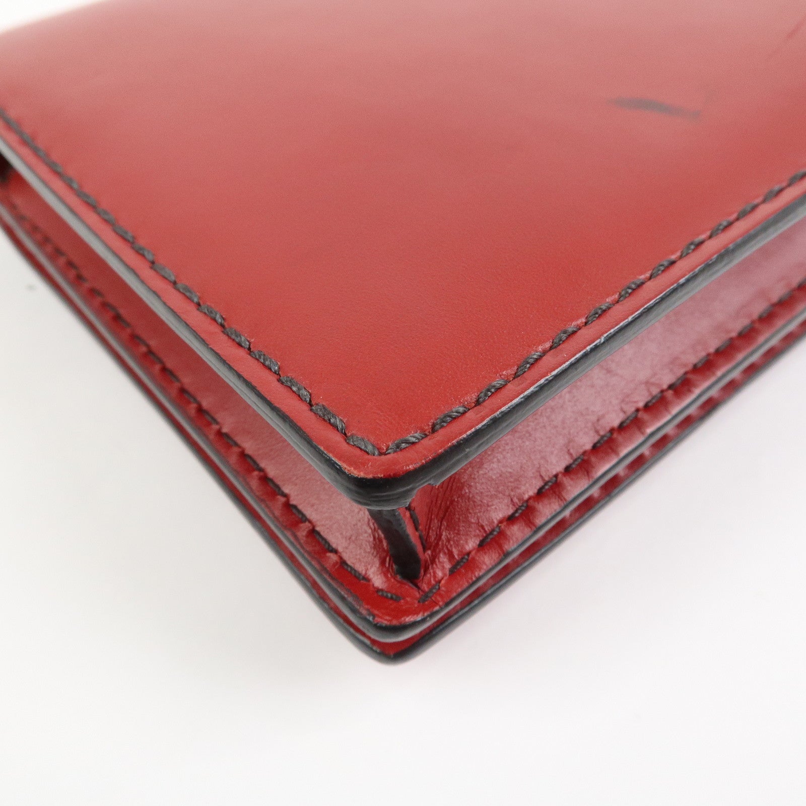Christian Dior J’Adior Leather Chain Wallet WOC Shoulder Bag Red