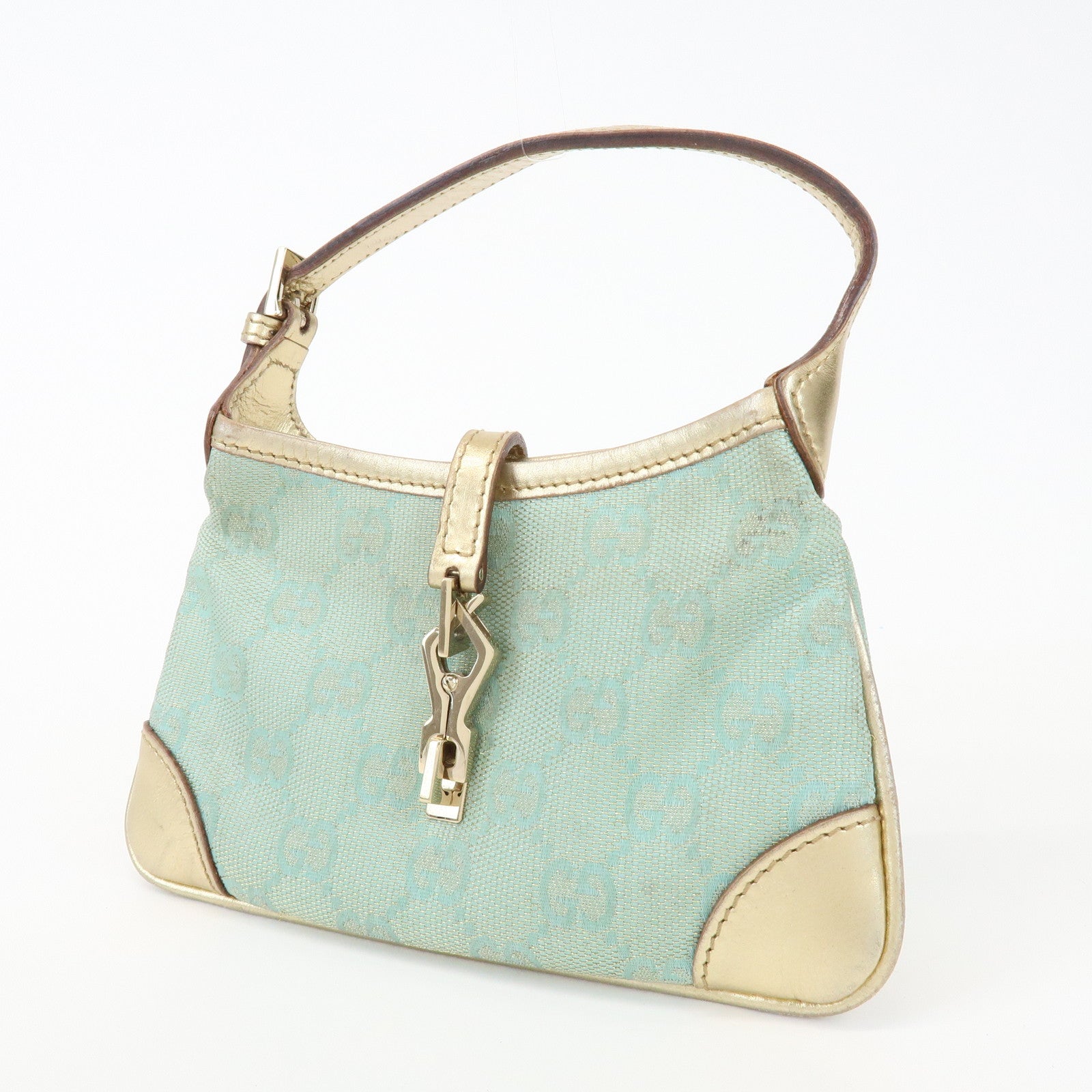 GUCCI Jackie GG Monogram Canvas Leather Mini Pouch 005・0819