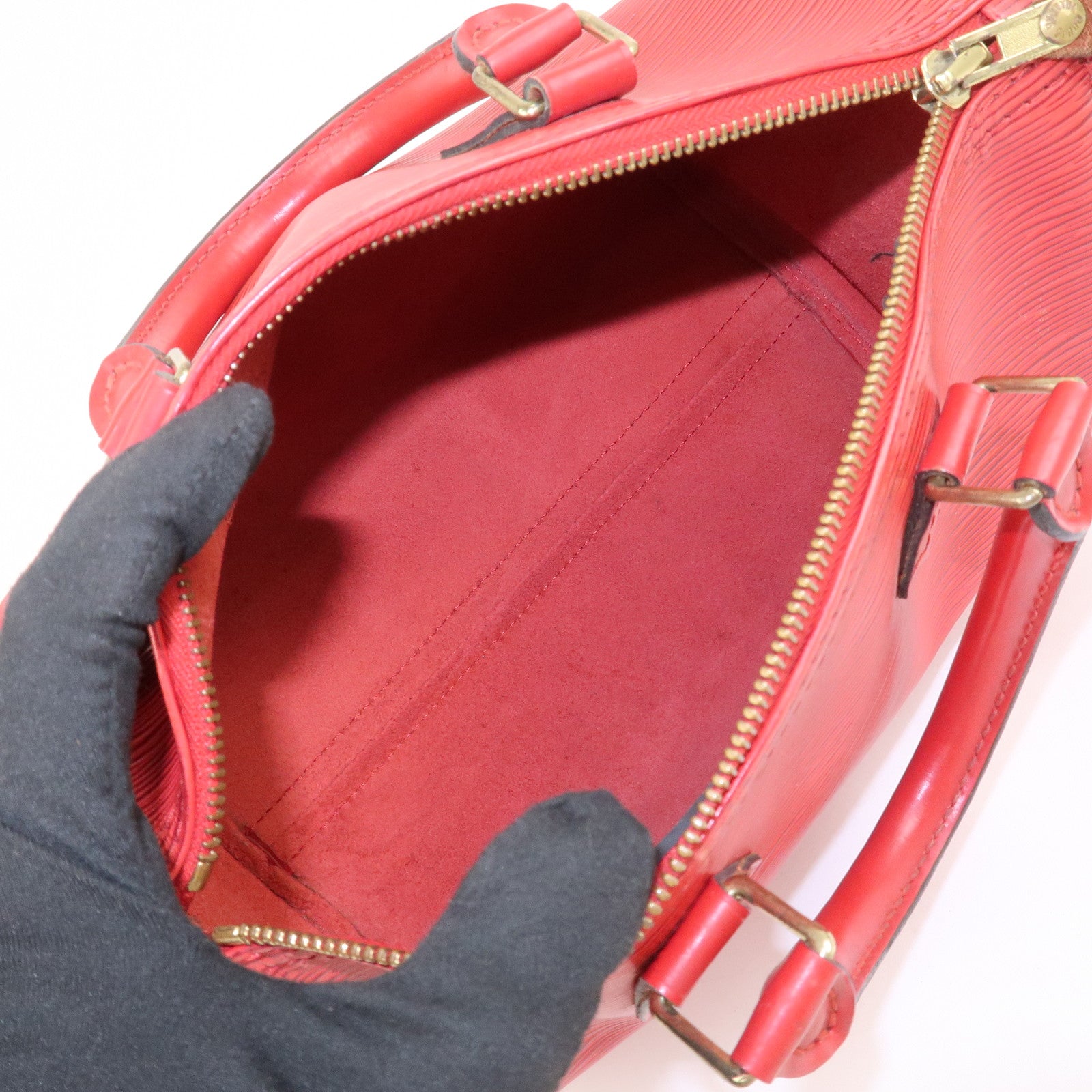 Louis Vuitton Epi Speedy 25 Hand Bag Castilian Red M43017