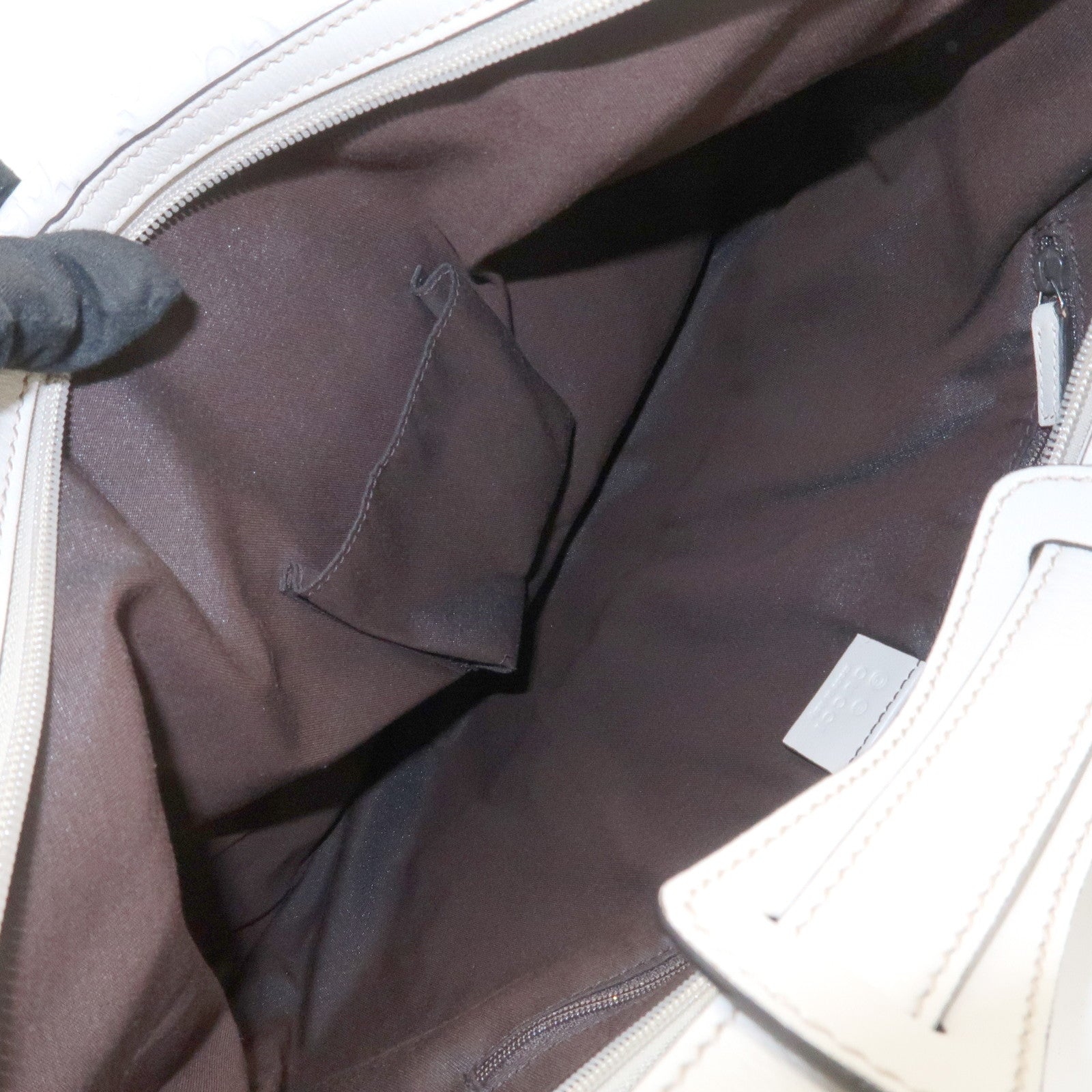 GUCCI Sherry Guccissima Leather Shoulder Bag Hand Bag Ivory 293596