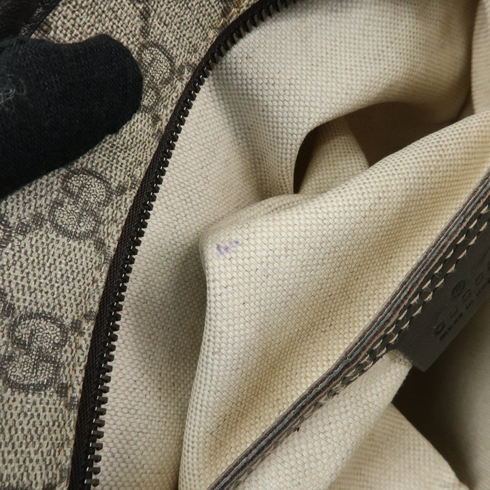 GUCCI GG Supreme Leather Tote Bag Shoulder Bag Beige Brown 211138