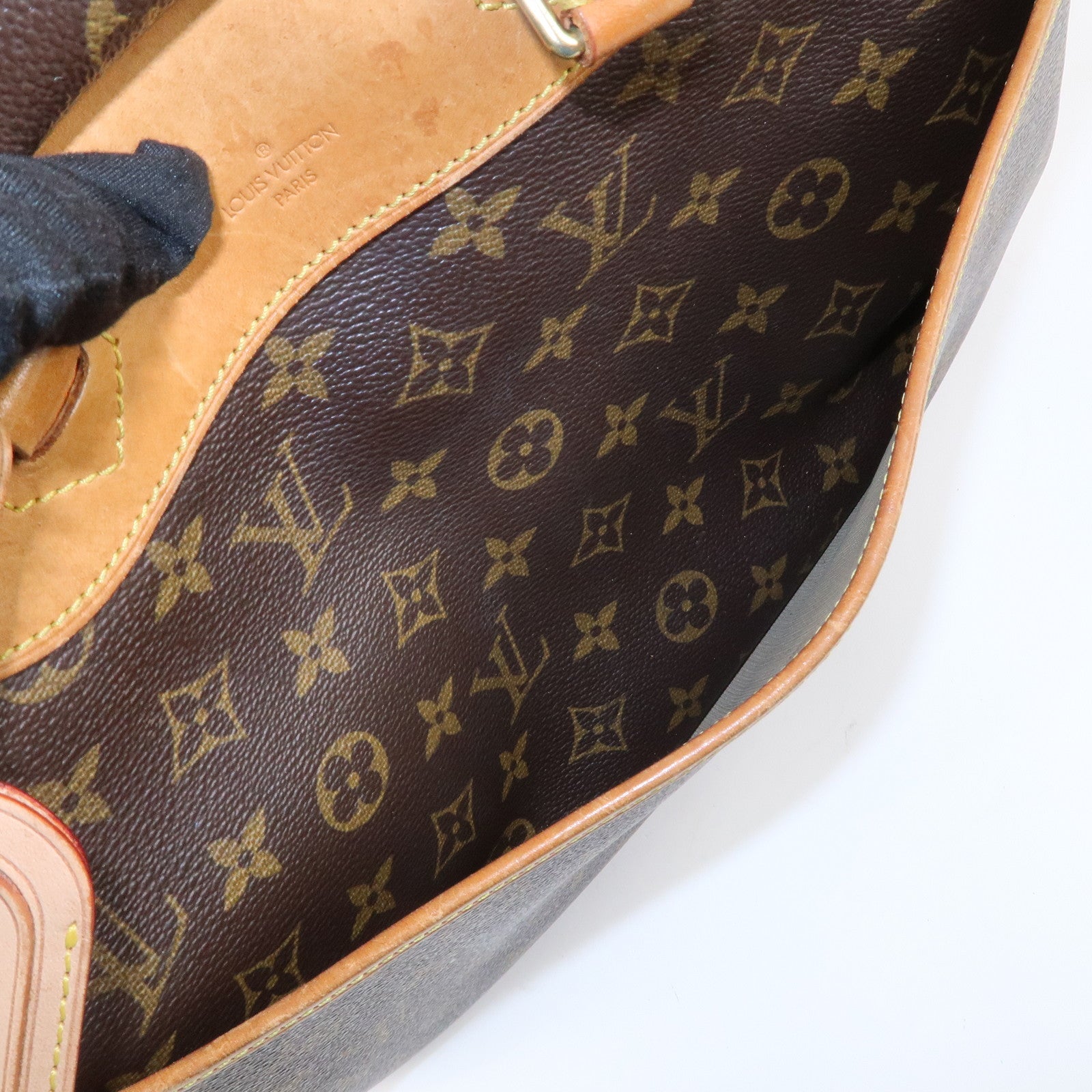 Louis Vuitton Leather Canvas Monogram Deauville Hand Bag M47270 Used