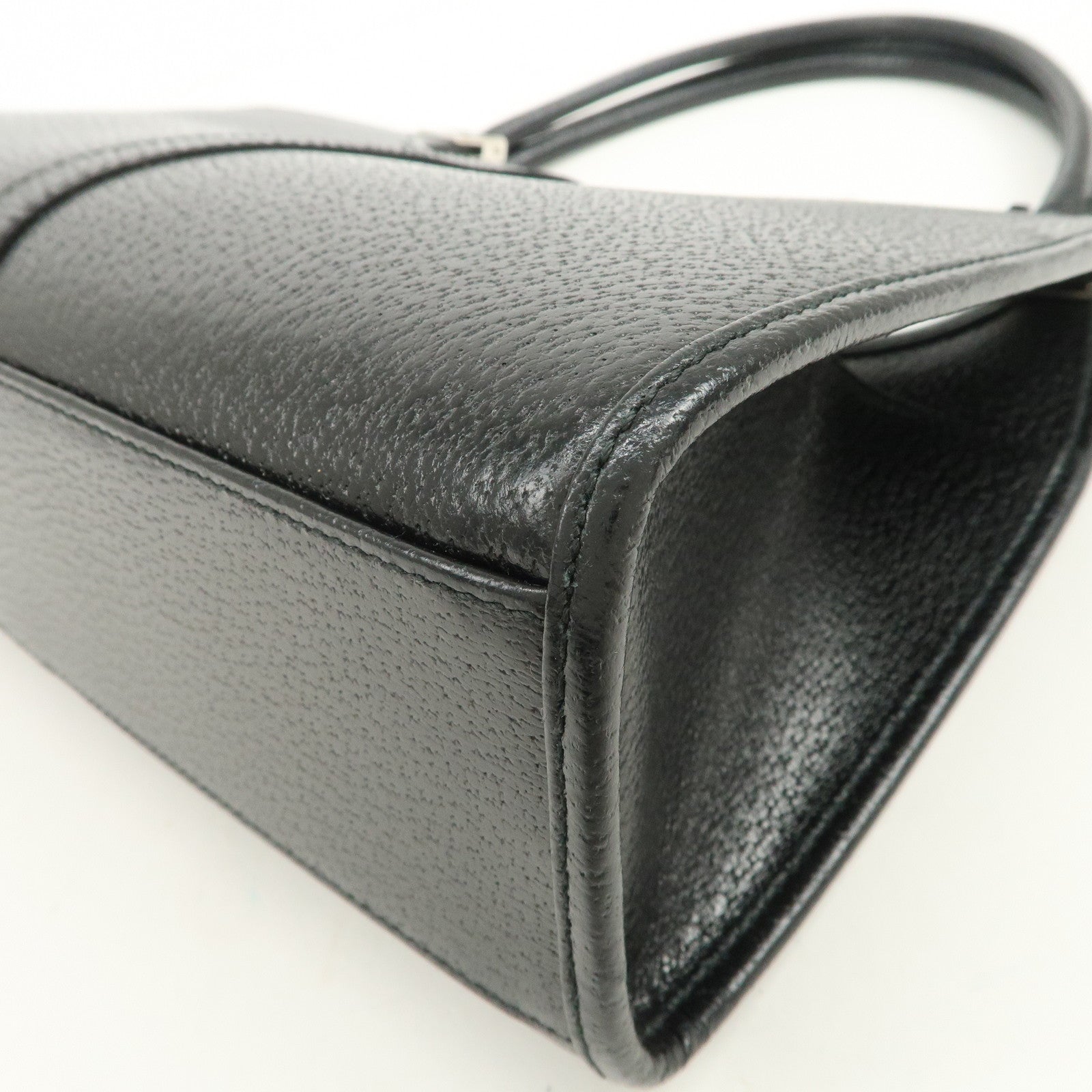 GUCCI Jackie Leather Hand Bag Black 002.1068