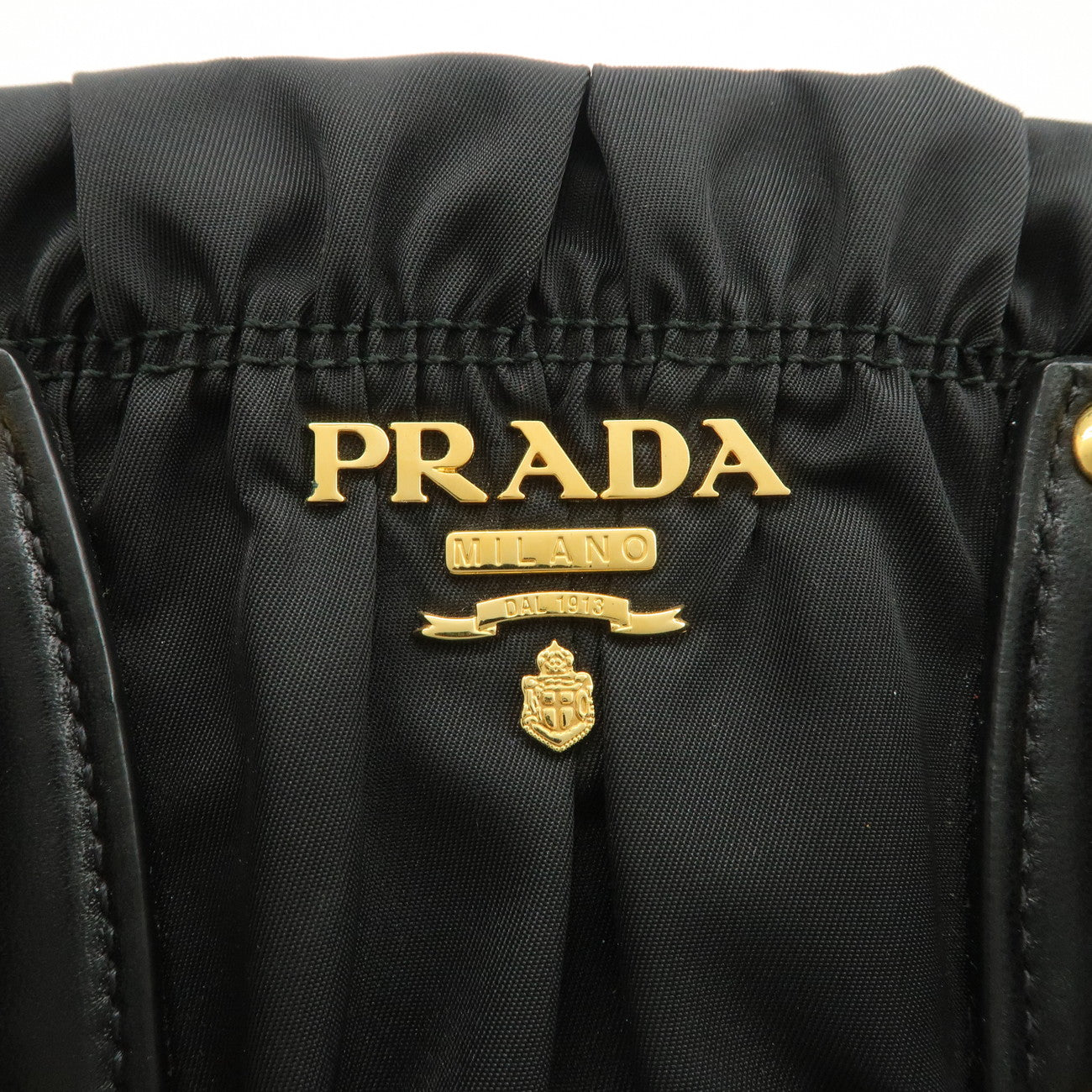 PRADA Nylon Leather 2Way Hand Bag Shoulder Bag Black BN1336