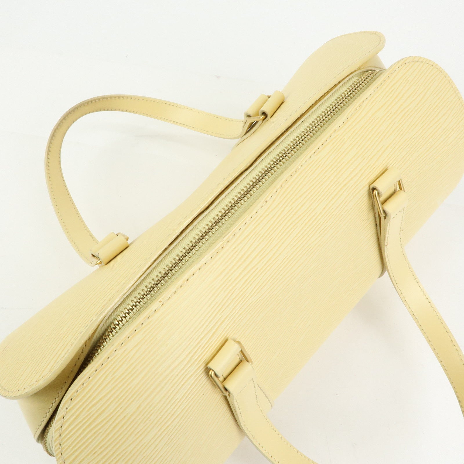 Louis Vuitton Epi Leather Soufflot & Pouch Hand Bag Vanilla M5222A