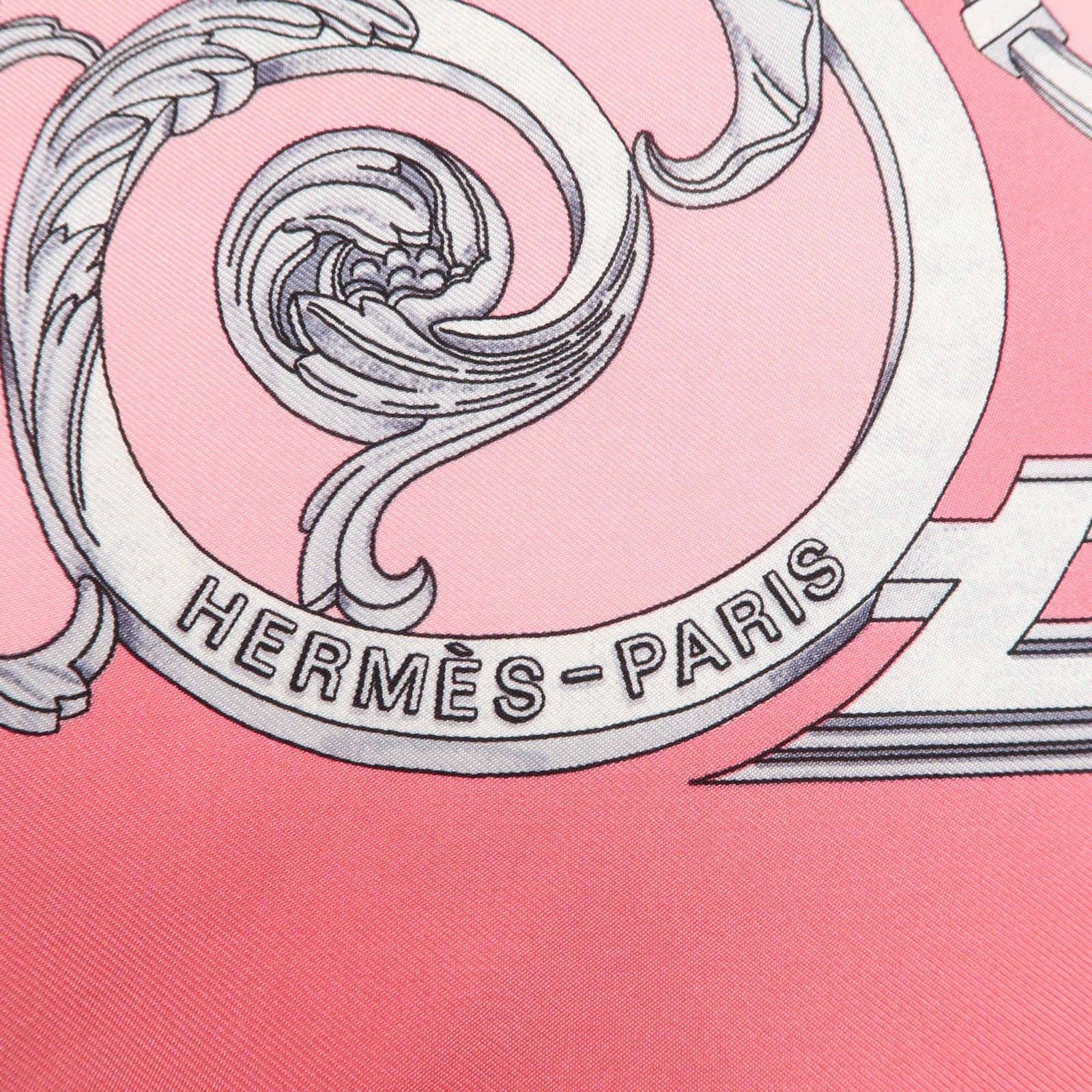 HERMES Carre 90 Silk 100% Scarf LES TUILERIES Pink