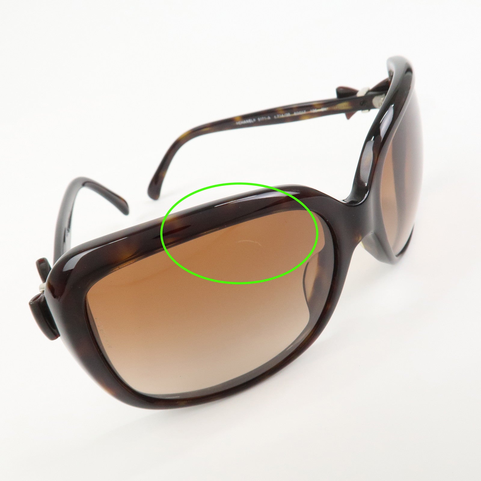 CHANEL CC Bow Sunglasses Tortoiseshell 5171-A c.714/3B 60□17