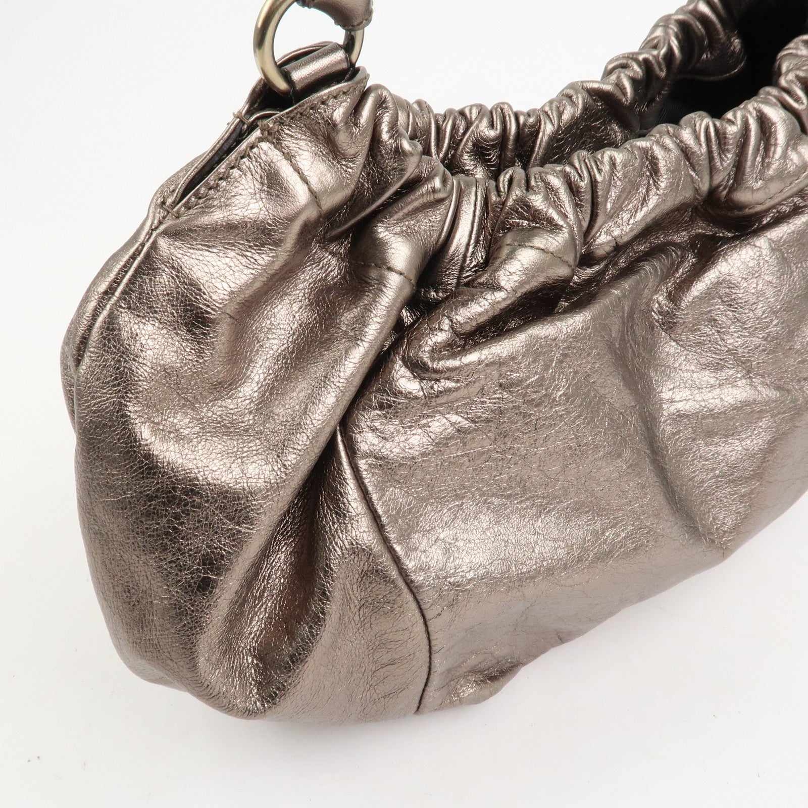 Ferragamo Vara Ribbon Leather Shoulder Bag Hand Bag Bronze