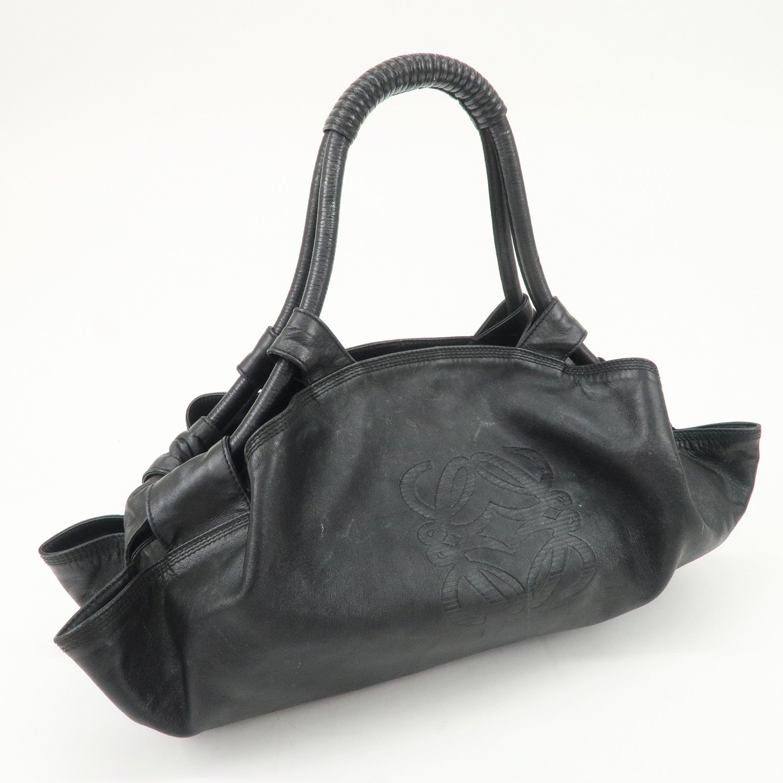 LOEWE Anagram Nappa Aire Leather Hand Bag Shoulder Bag Black