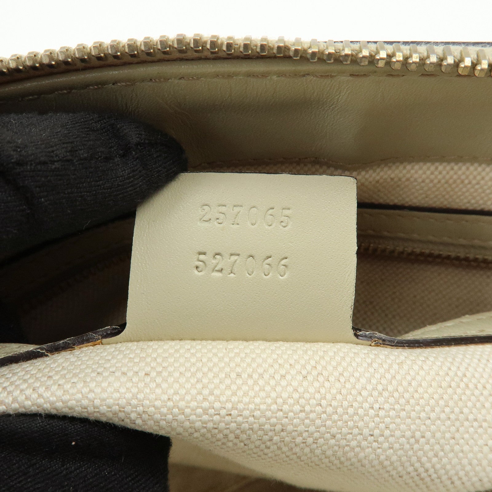 GUCCI Mayfair Sherry GG Canvas Leather Shoulder Bag Beige 257065