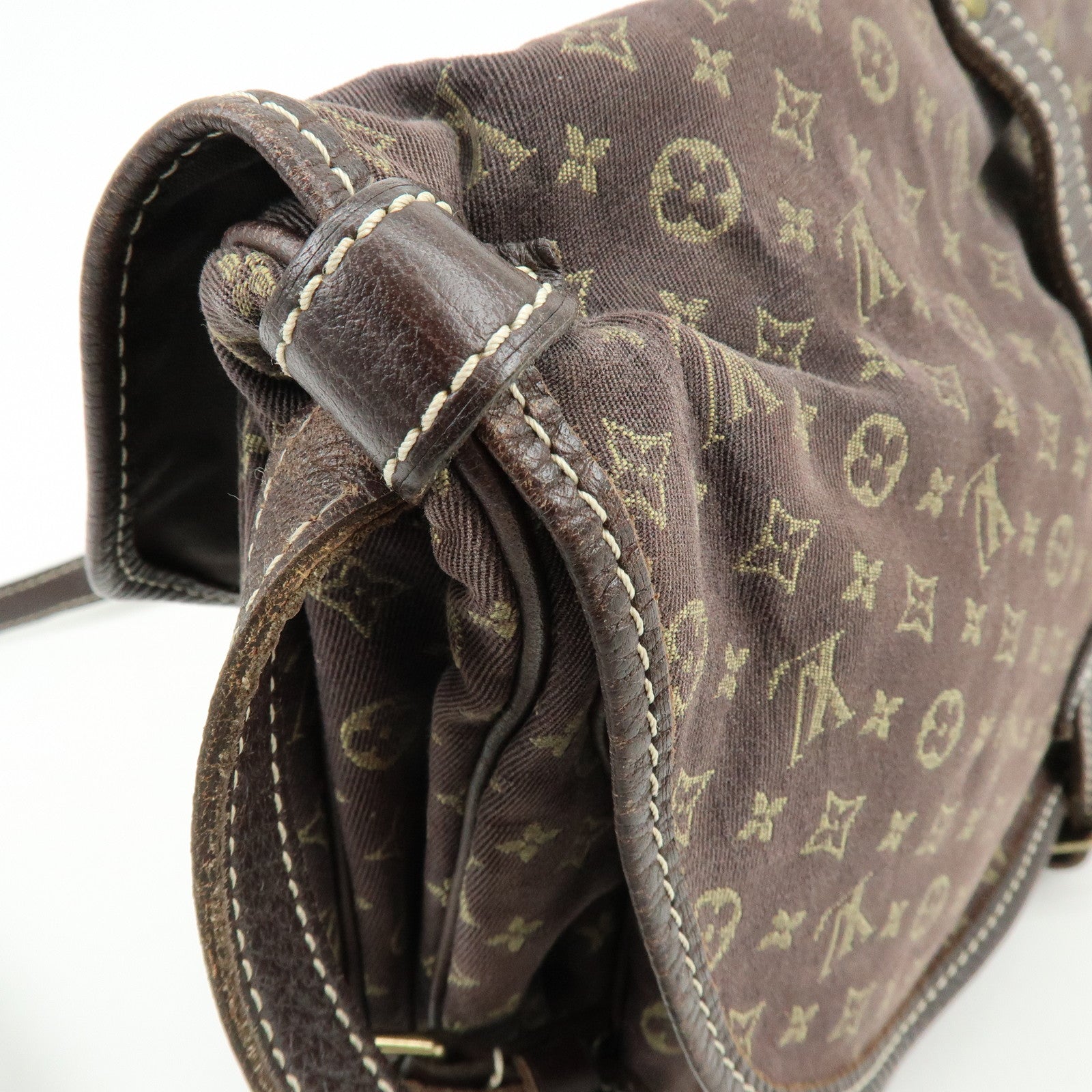 Louis Vuitton Monogram Mini Lin Saumur 30 Shoulder Bag Ebene M95227