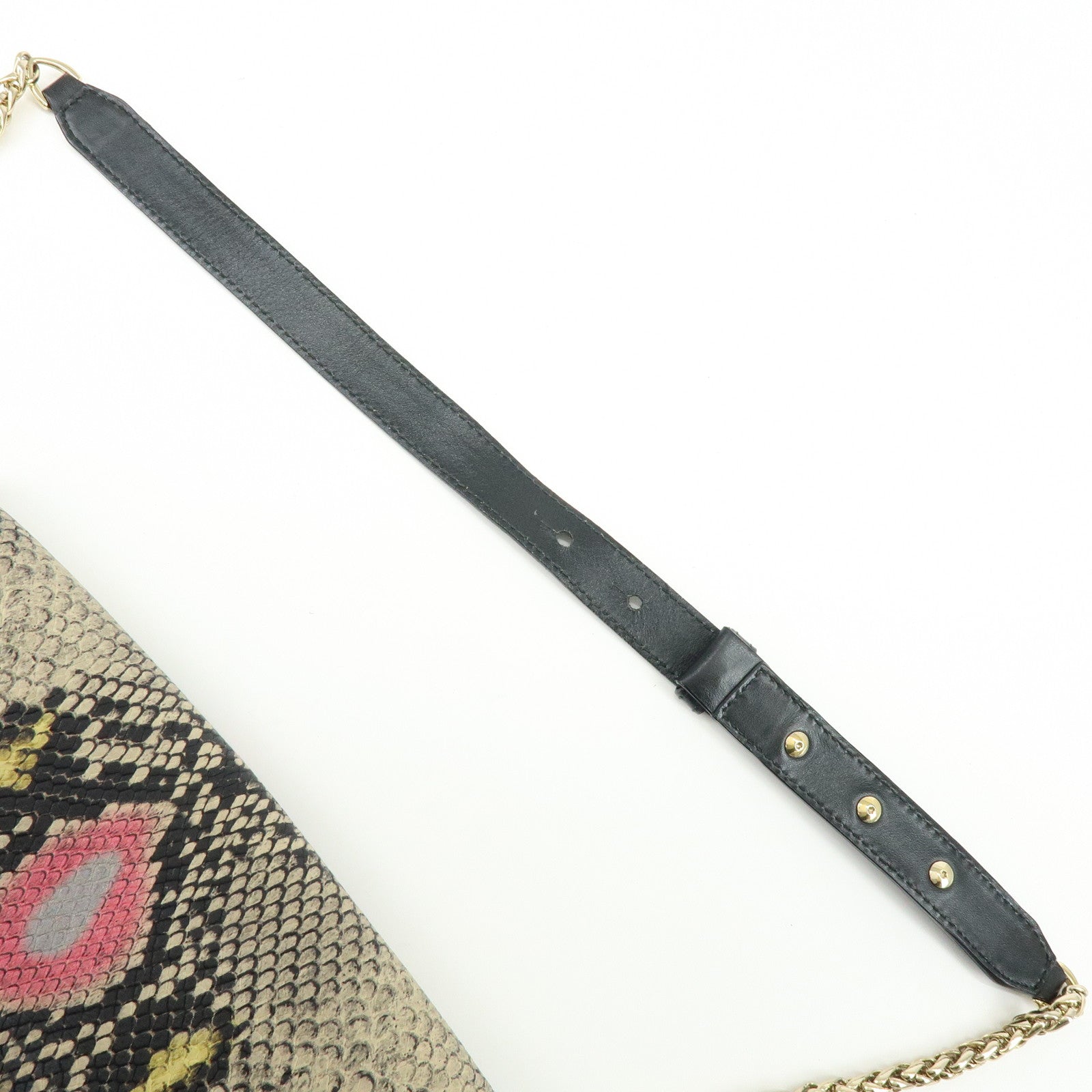 FURLA Metropolis Embossed Leather Chain Shoulder Bag Beige Pink