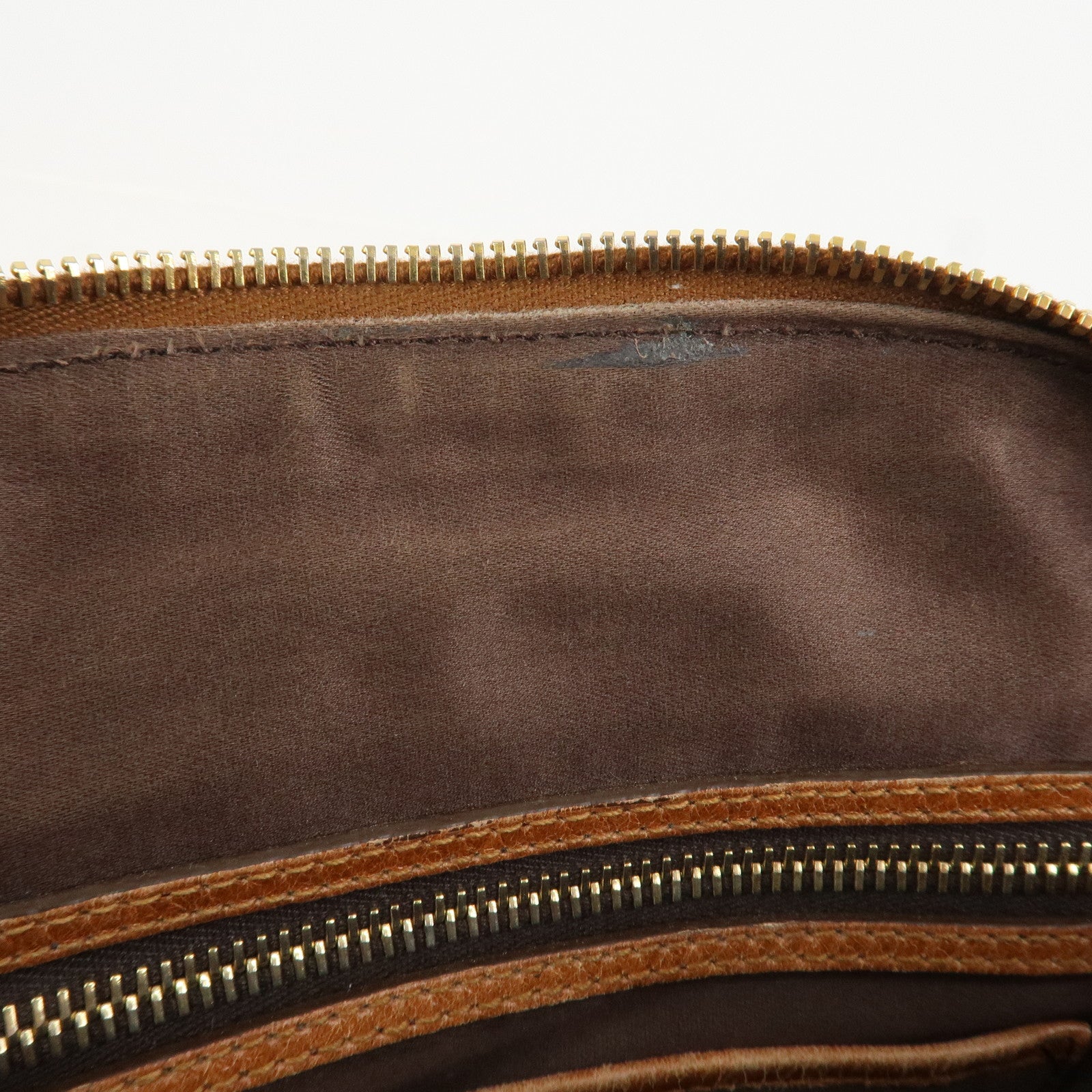 MIU MIU Logo Leather 2Way Bag Hand Bag Shoulder Bag Brown