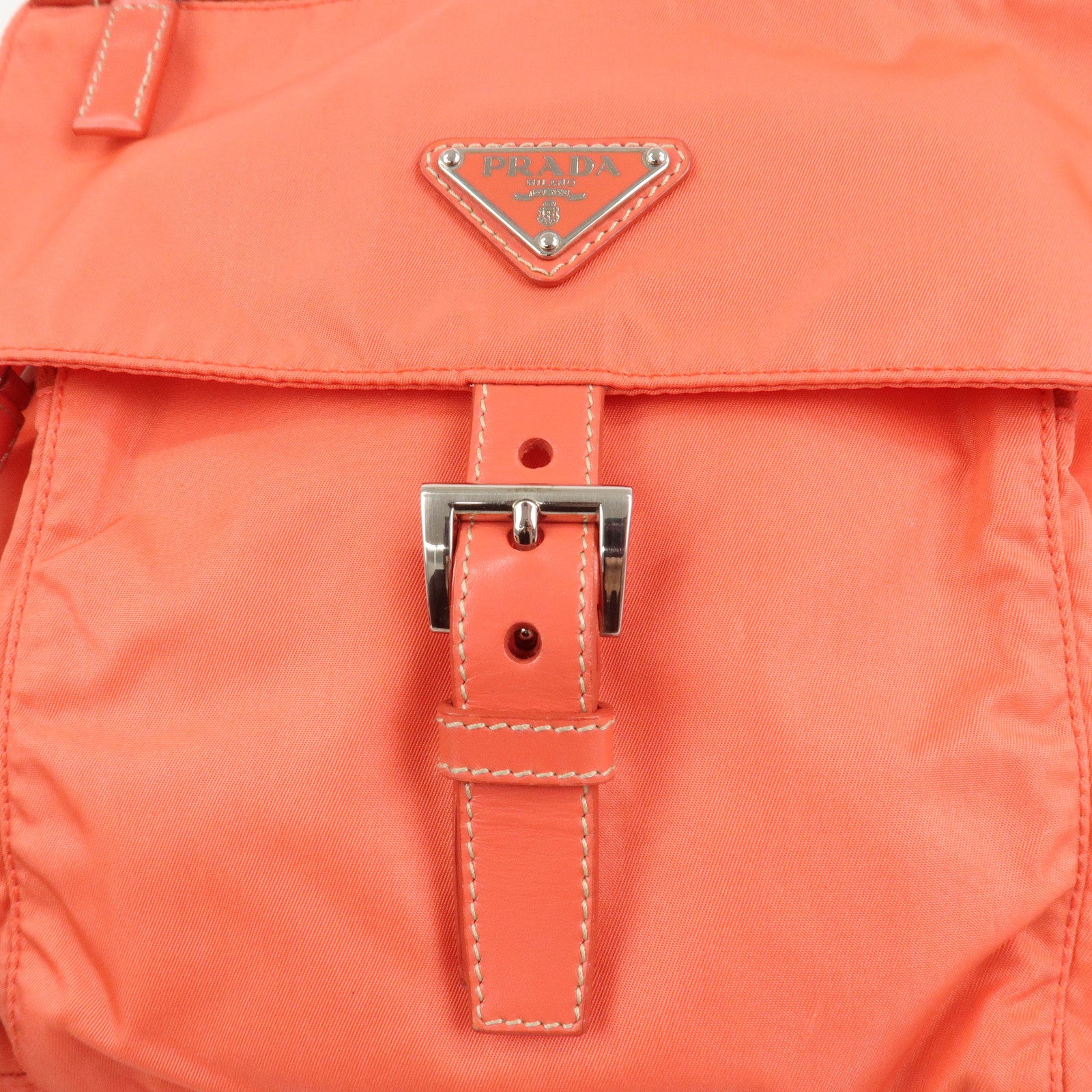 PRADA Triangle Logo Nylon Leather Shoulder Bag Crossbody Bag BT8994