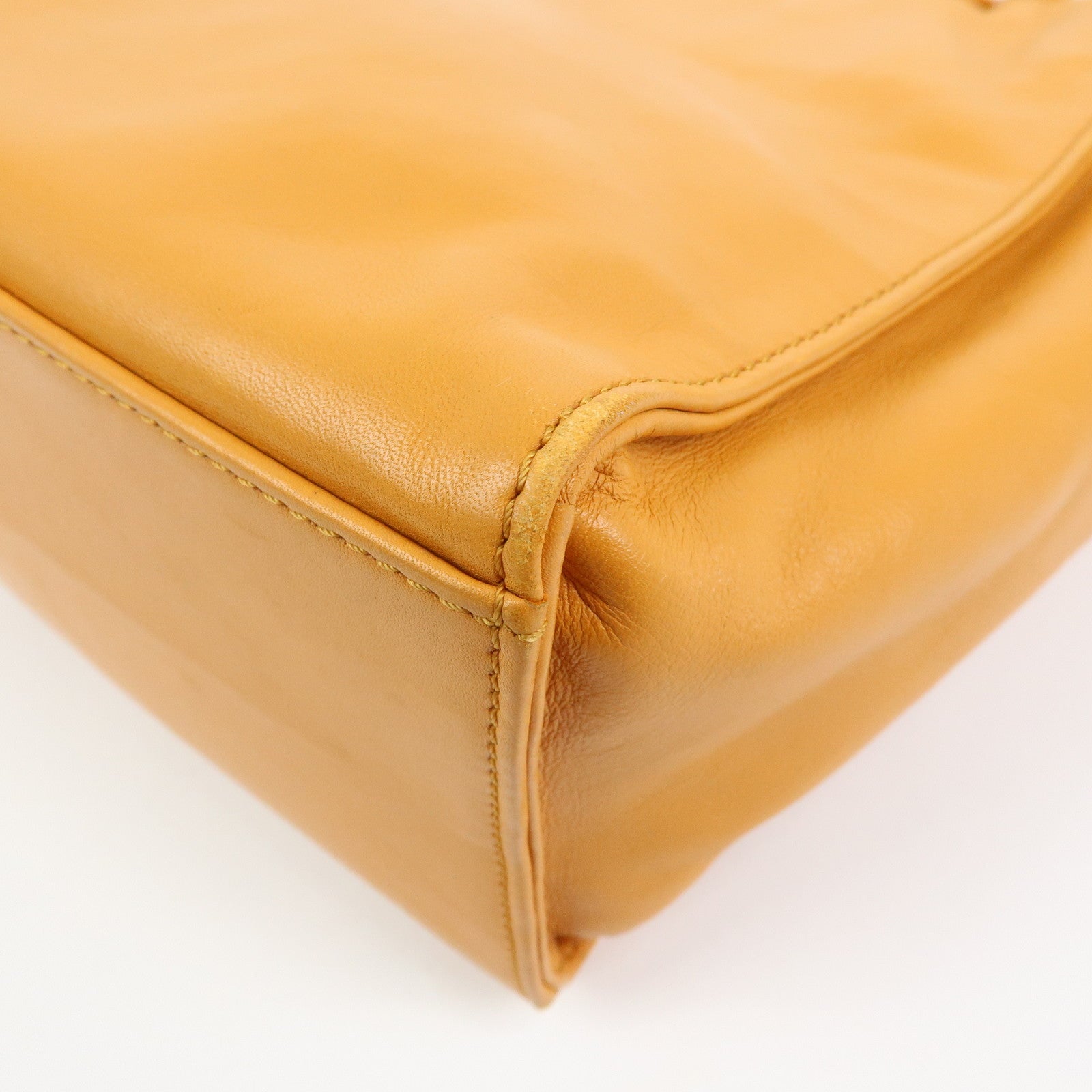 CHANEL COCO Mark Leather Tote Bag Shoulder Bag Orange