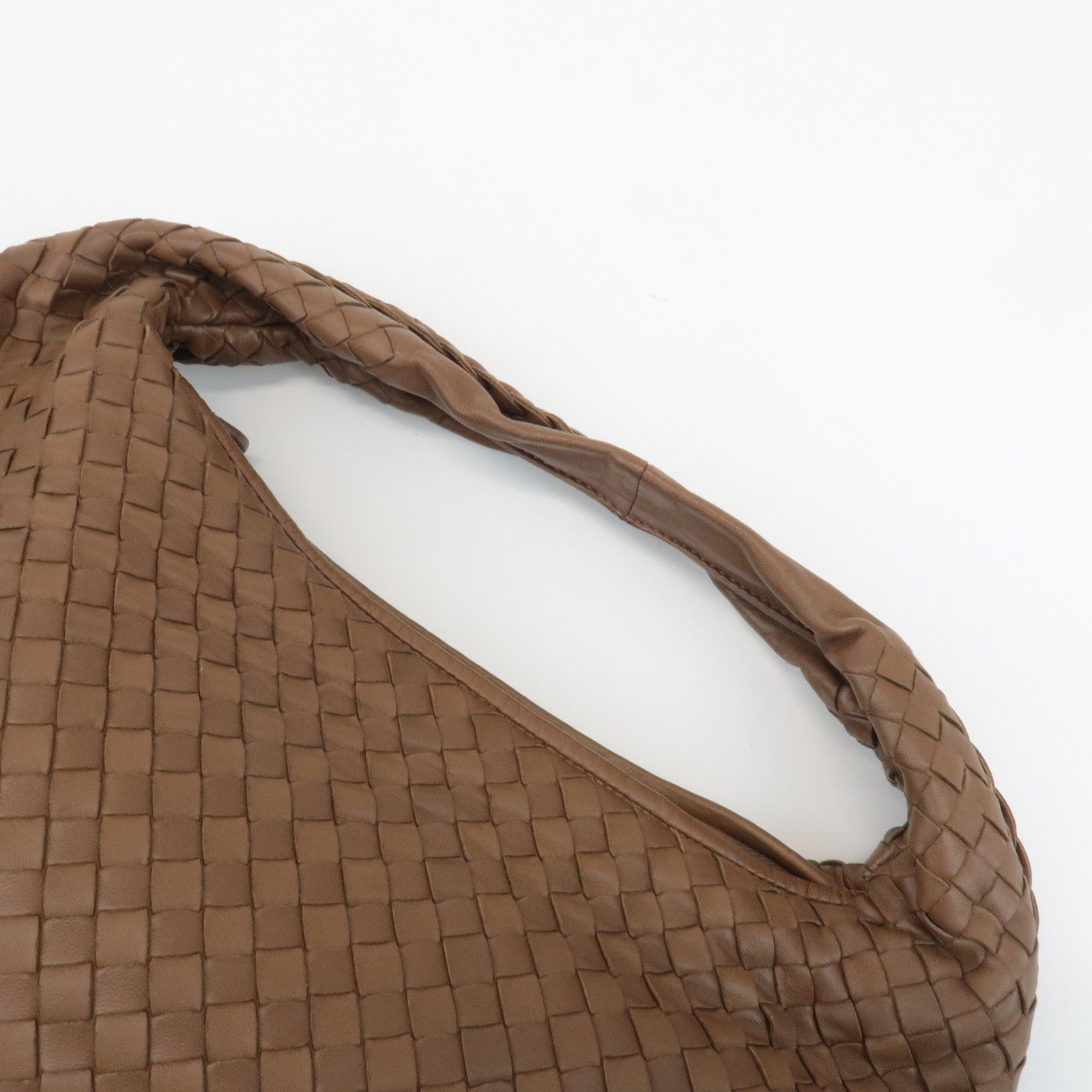 BOTTEGA VENETA Hobo Intrecciato Leather Shoulder Bag Brown 115653 Used